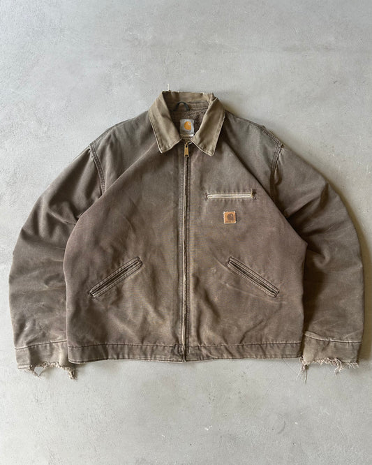 2000s - Distressed Brown Carhartt Detroit Jacket - XL