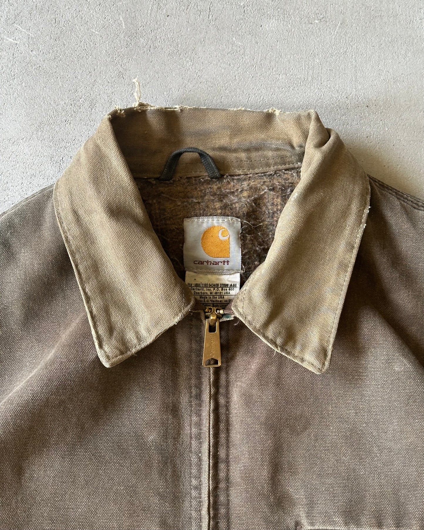 2000s - Distressed Brown Carhartt Detroit Jacket - XL