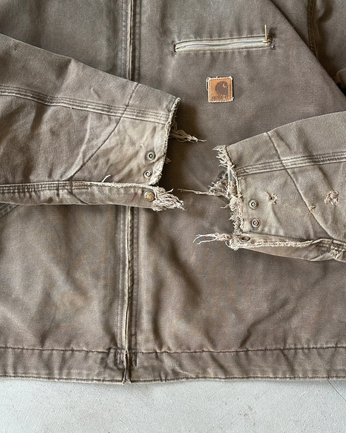 2000s - Distressed Brown Carhartt Detroit Jacket - XL