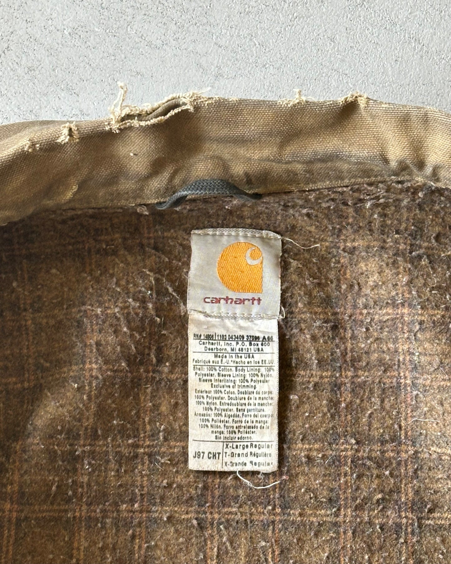2000s - Distressed Brown Carhartt Detroit Jacket - XL
