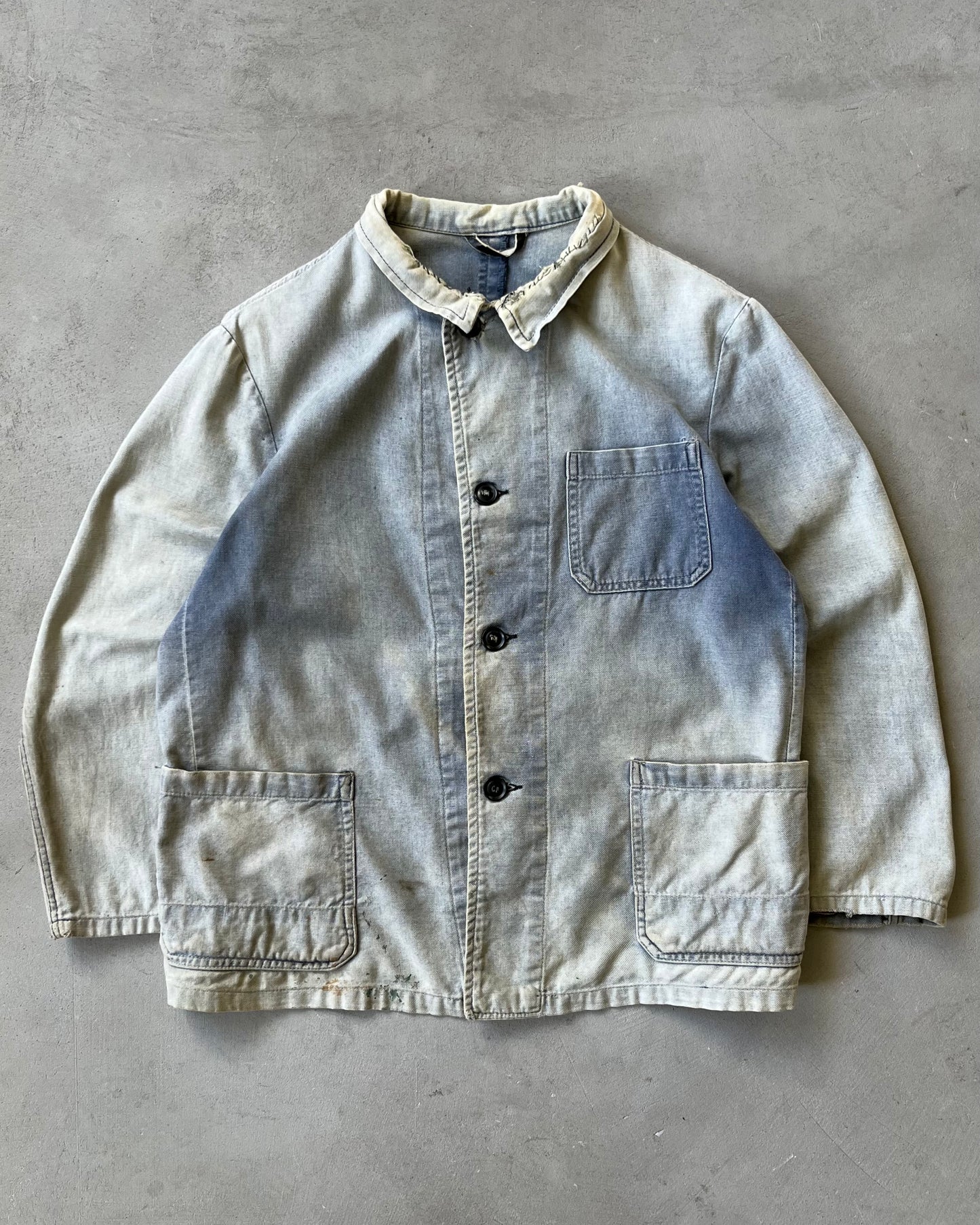 1950s - Distressed Blue French Chore - S