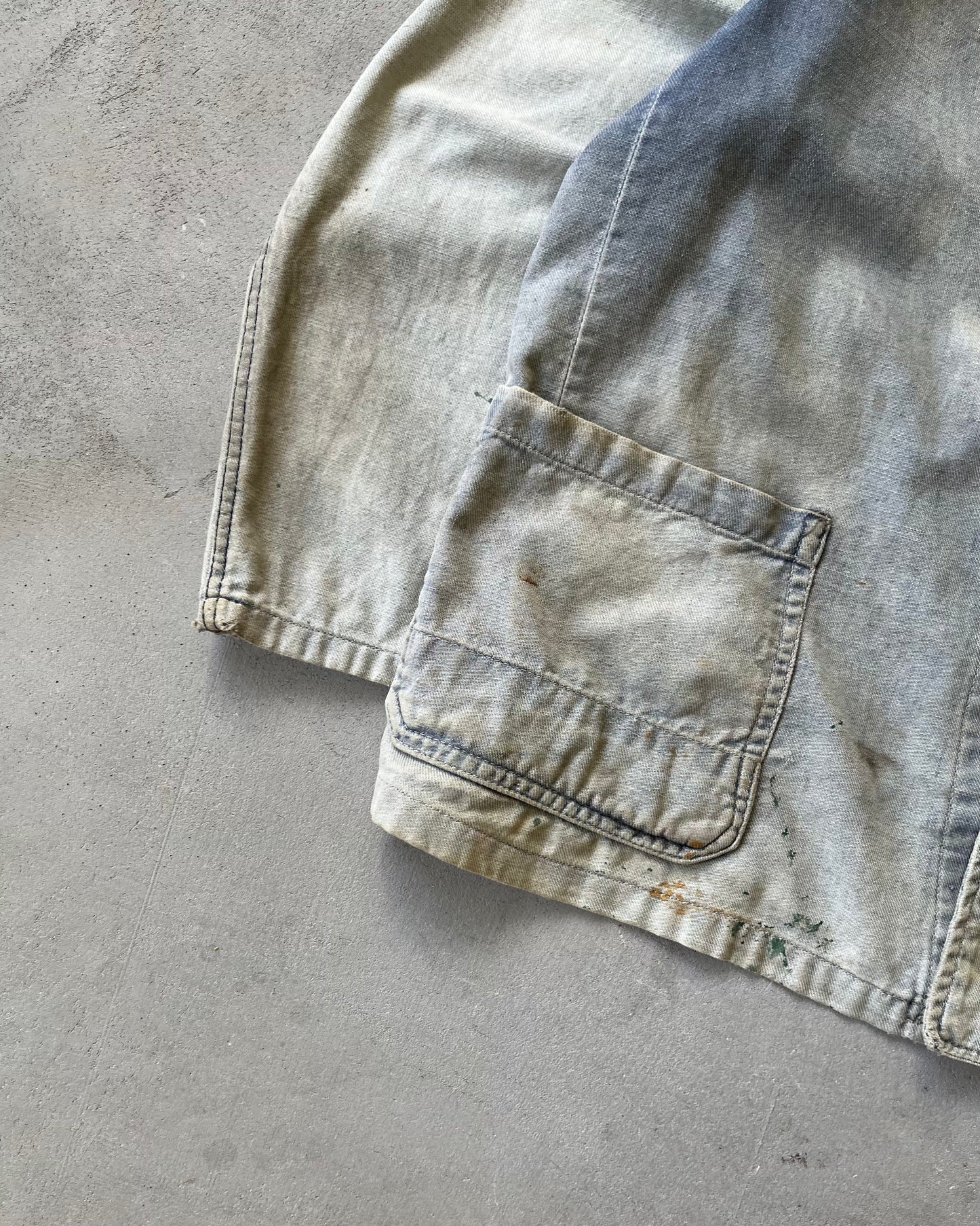 1950s - Distressed Blue French Chore - S