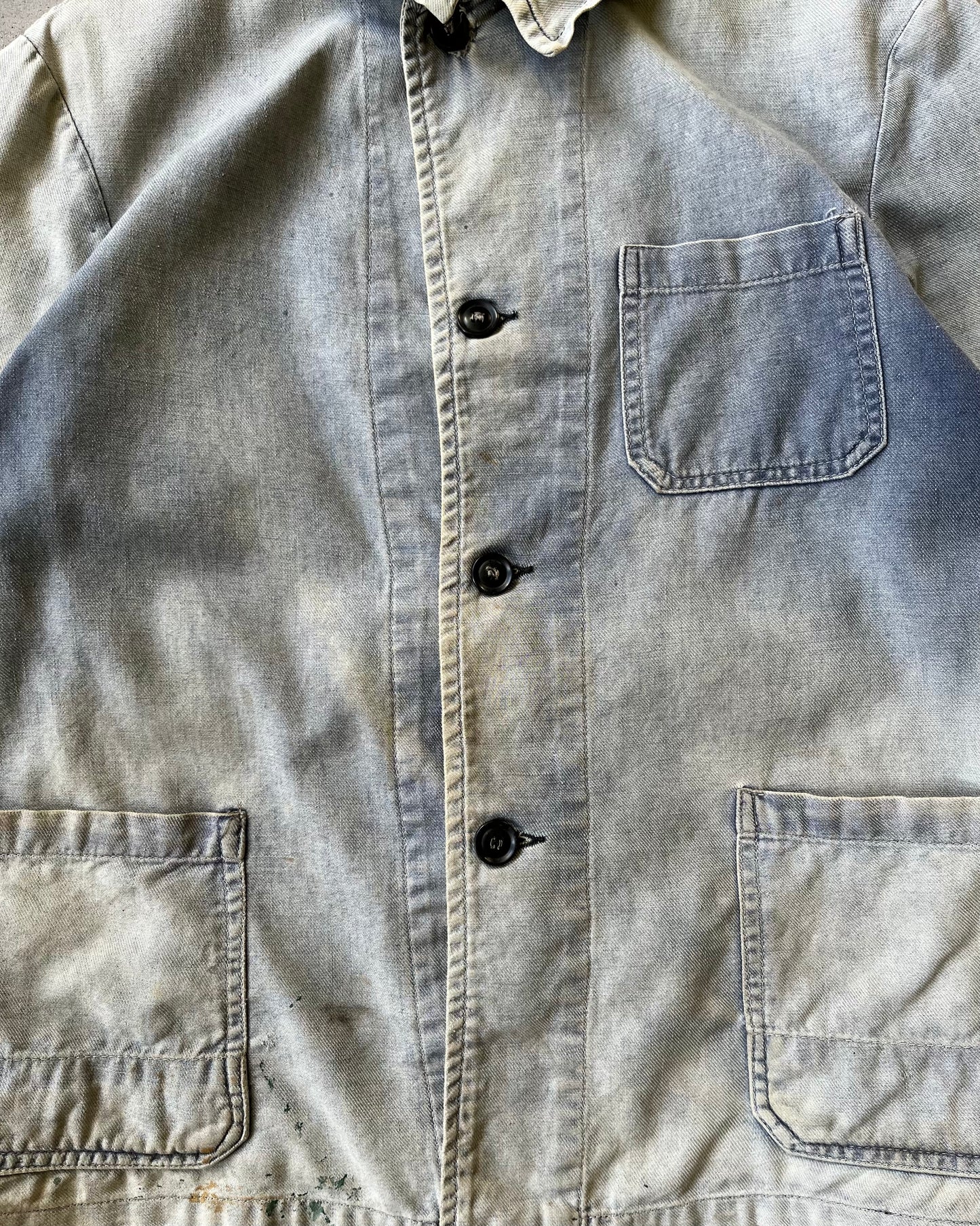 1950s - Distressed Blue French Chore - S