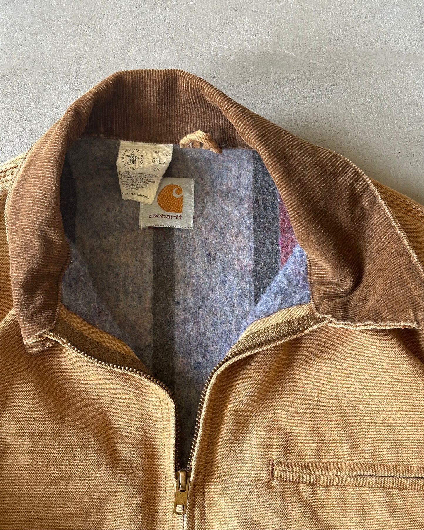 1980s - Faded Tan Carhartt Detroit Jacket - L