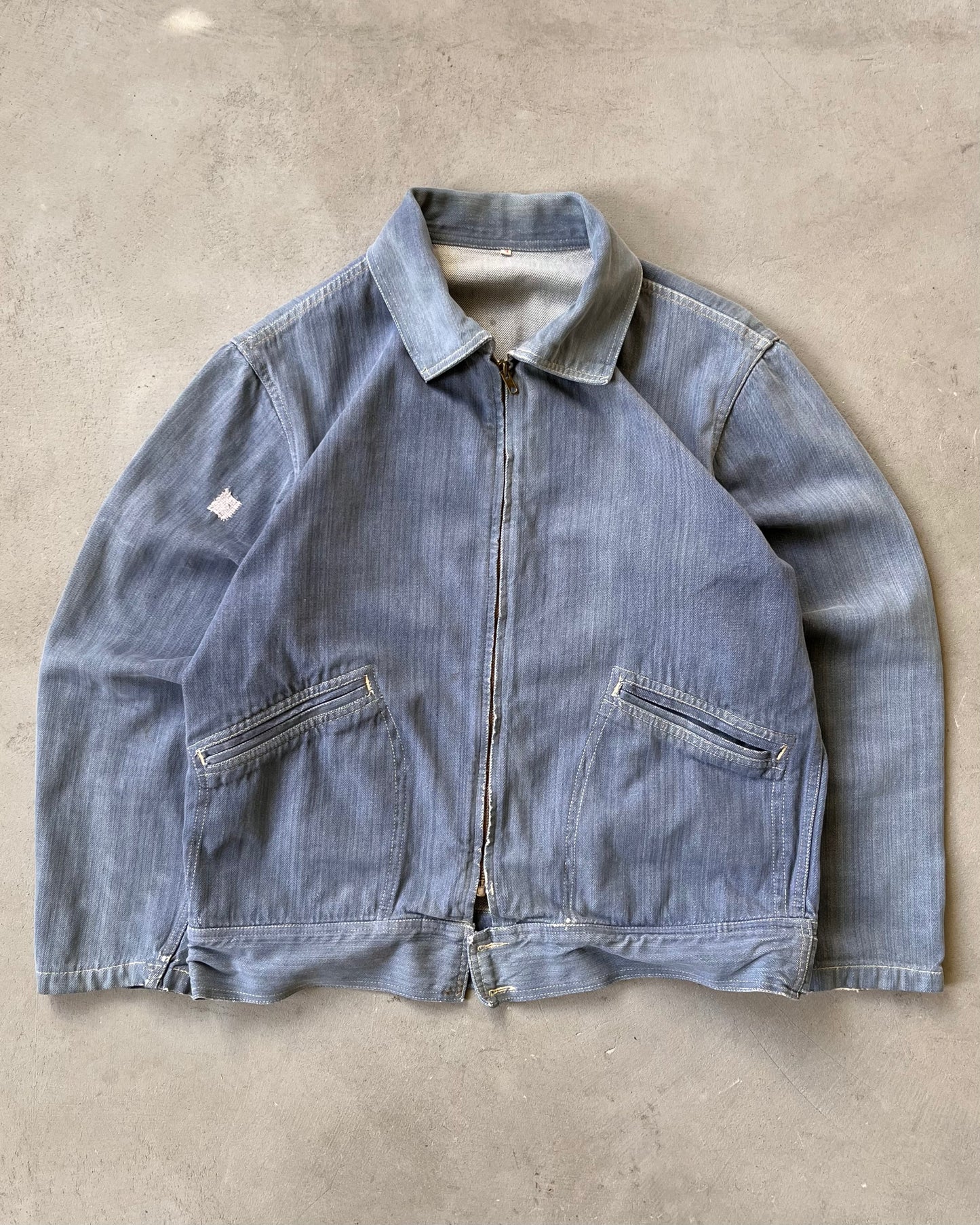 1960s - Denim Euro Work Jacket - S/M