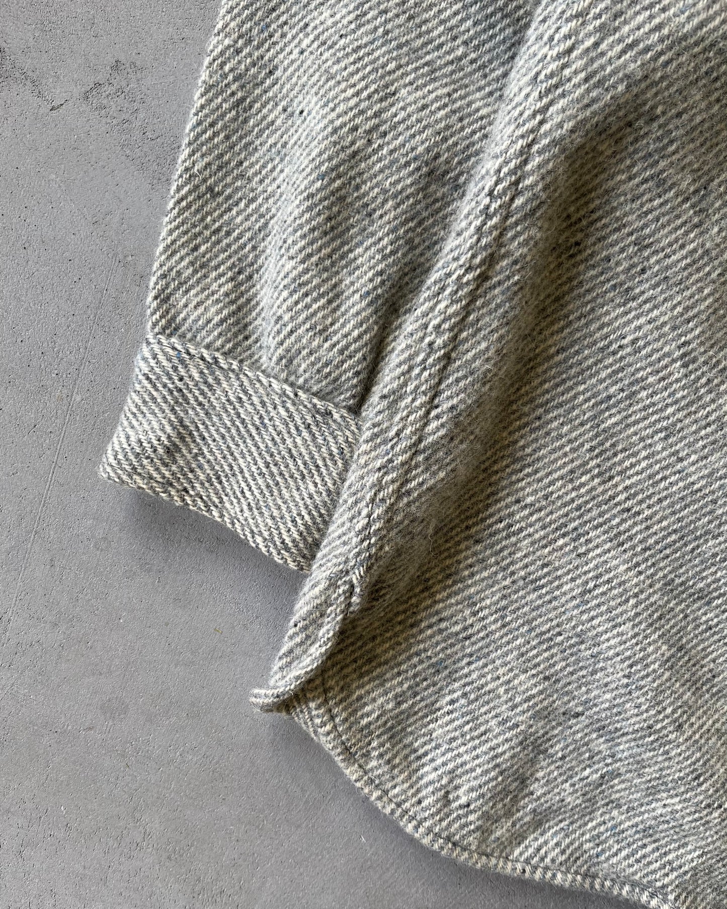 1970s - Grey/Cream L.L.Bean Wool Shirt - M