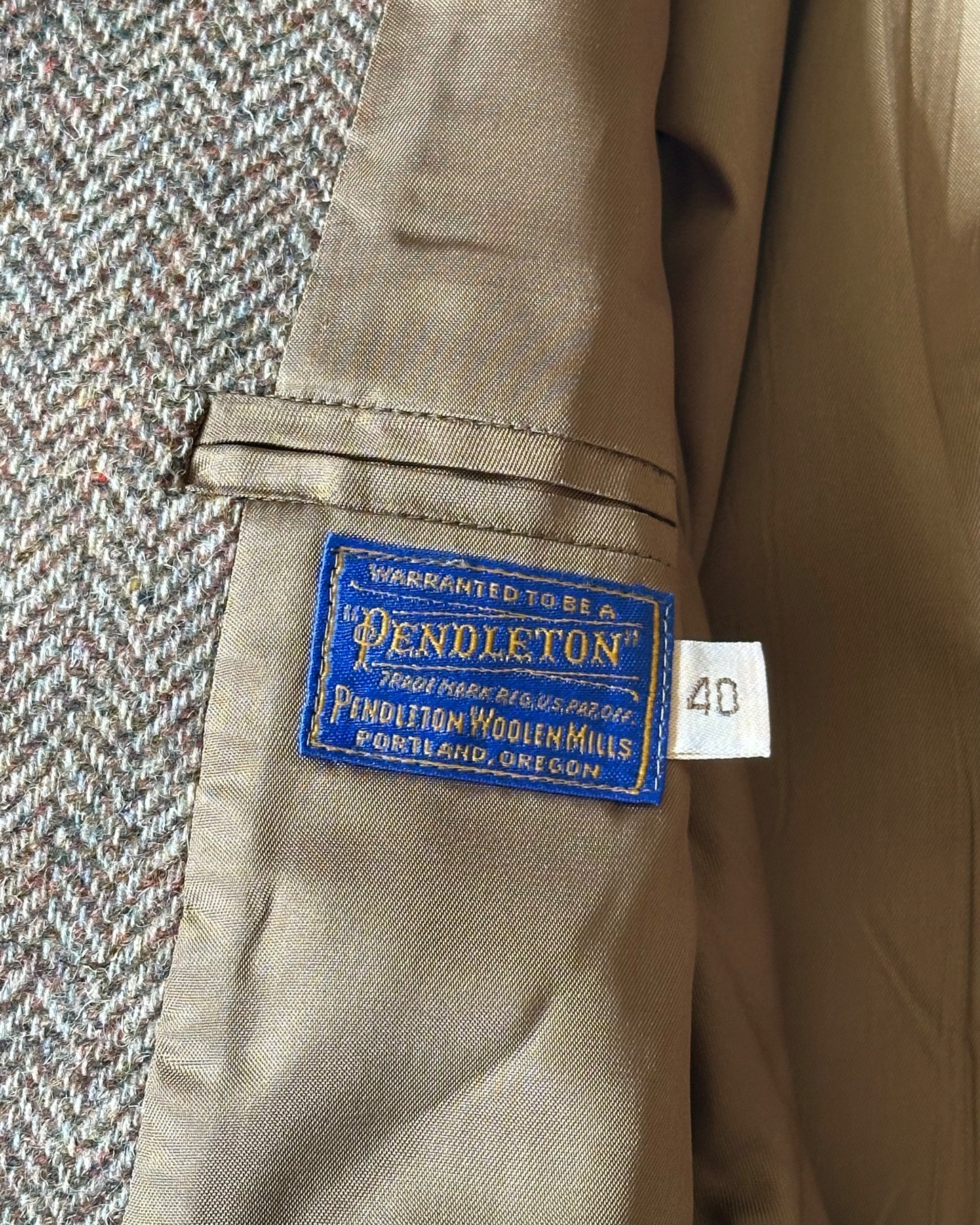 1980s - Tan/Multi Pendleton Tweed Blazer - 40