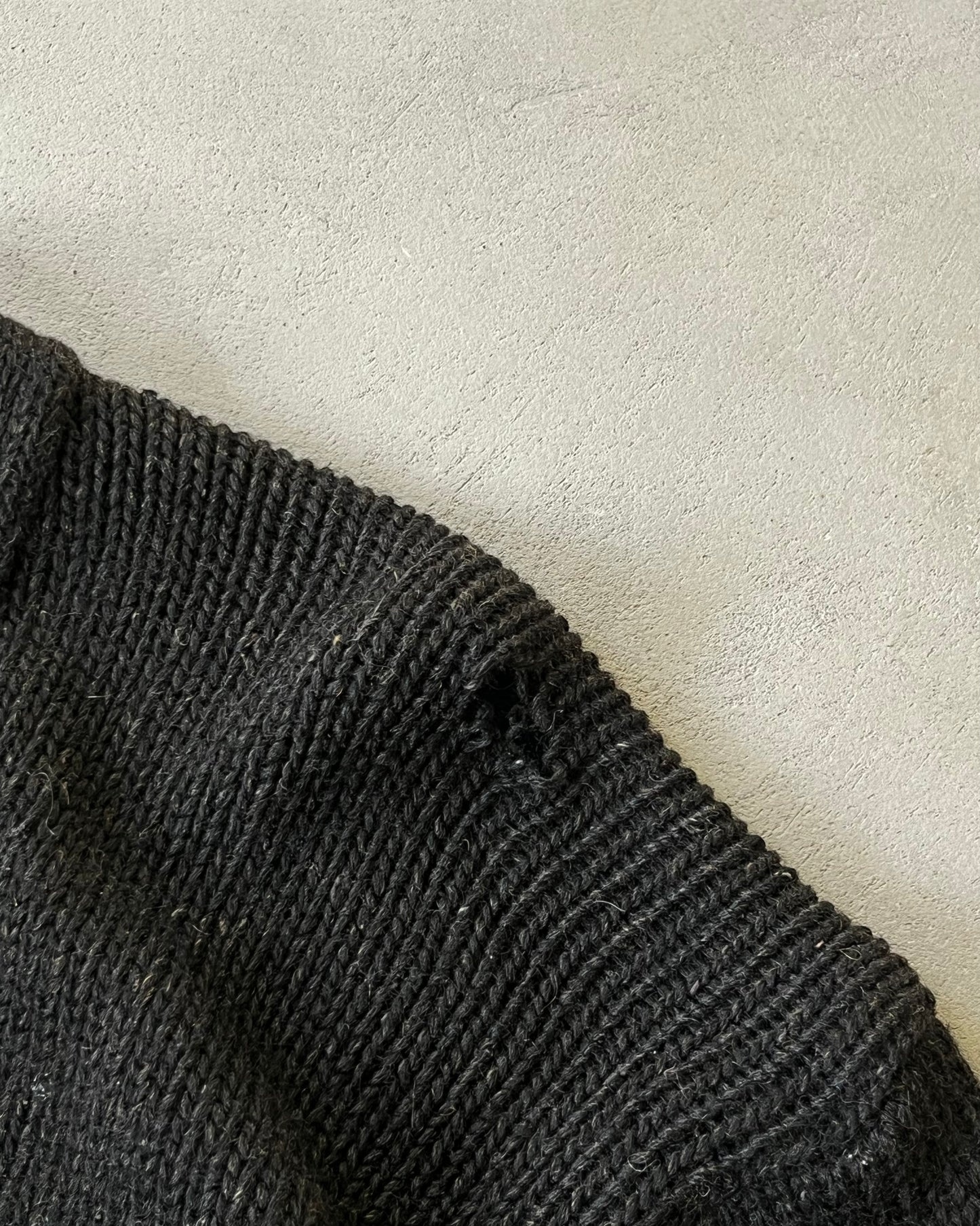 1950s - Distressed Black Wool Sweater - L