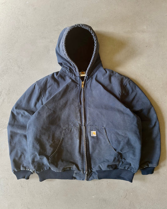 2000s - Faded Navy Carhartt Hooded Jacket - XXL