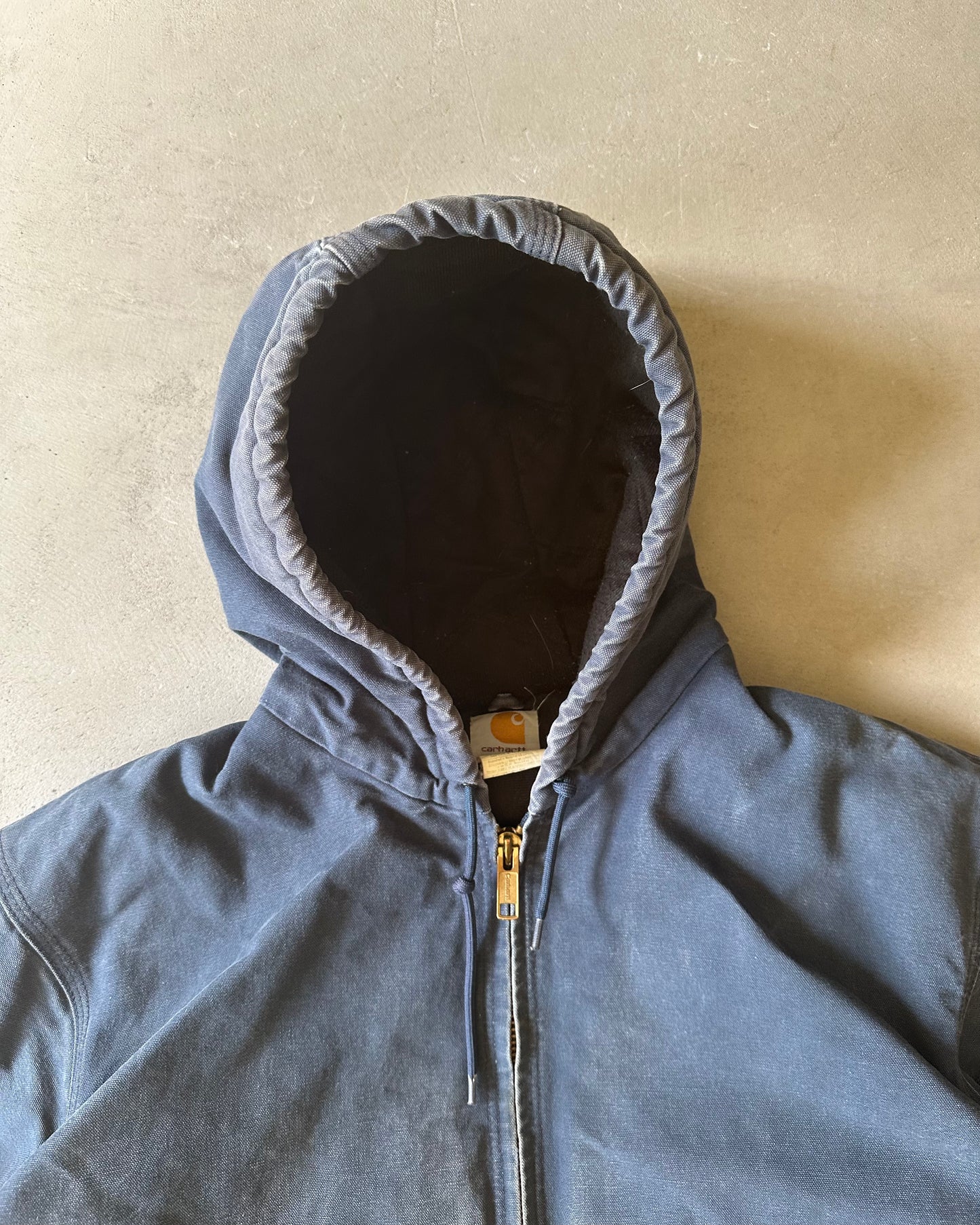2000s - Faded Navy Carhartt Hooded Jacket - XXL