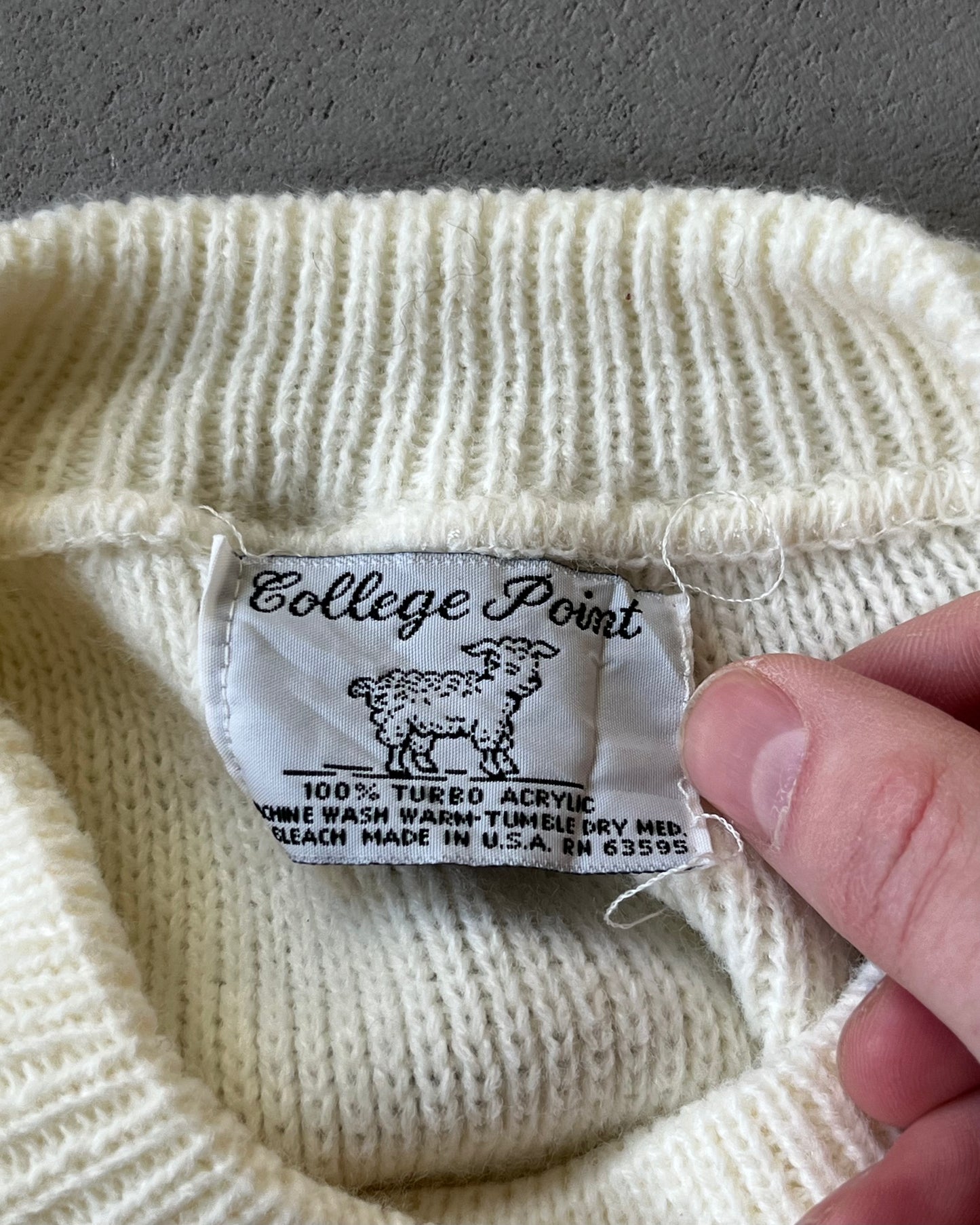 1980s - Cream Women's Cardigan - (W)L/XL