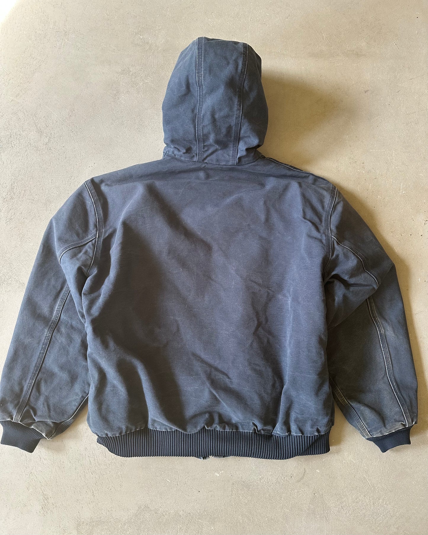 2000s - Faded Navy Carhartt Hooded Jacket - XXL