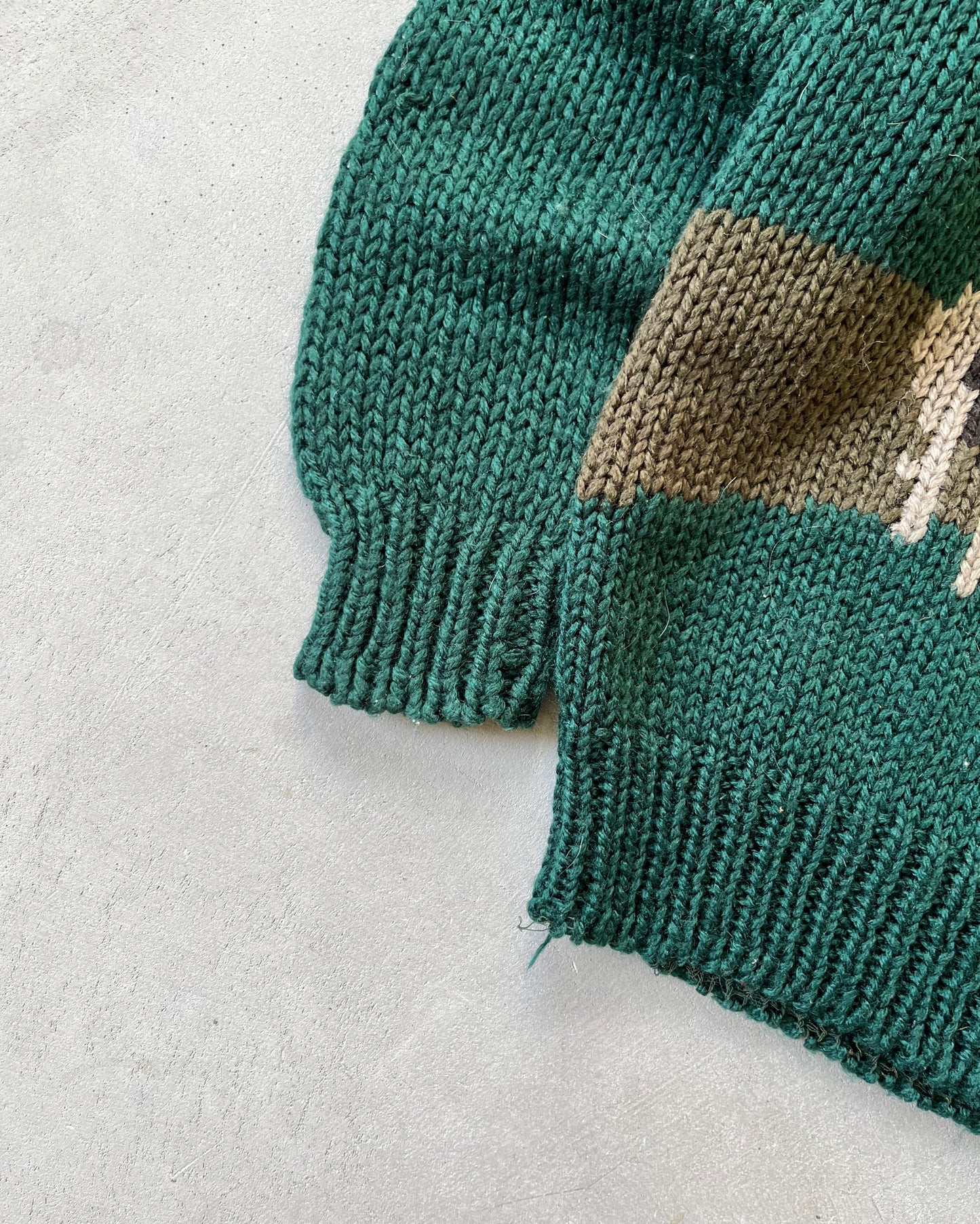 1990s - Green/Navy Deer Sweater - L/XL