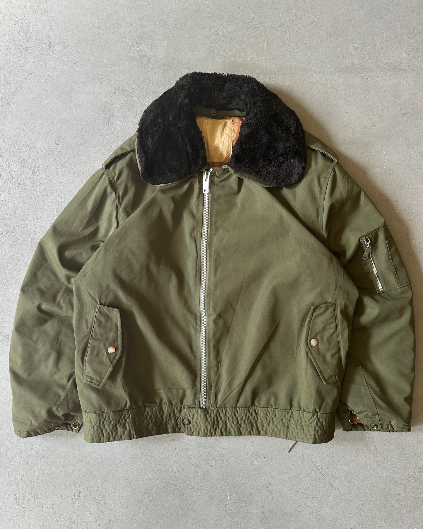 1980s - Military Green B-15 Bomber Jacket - L/XL