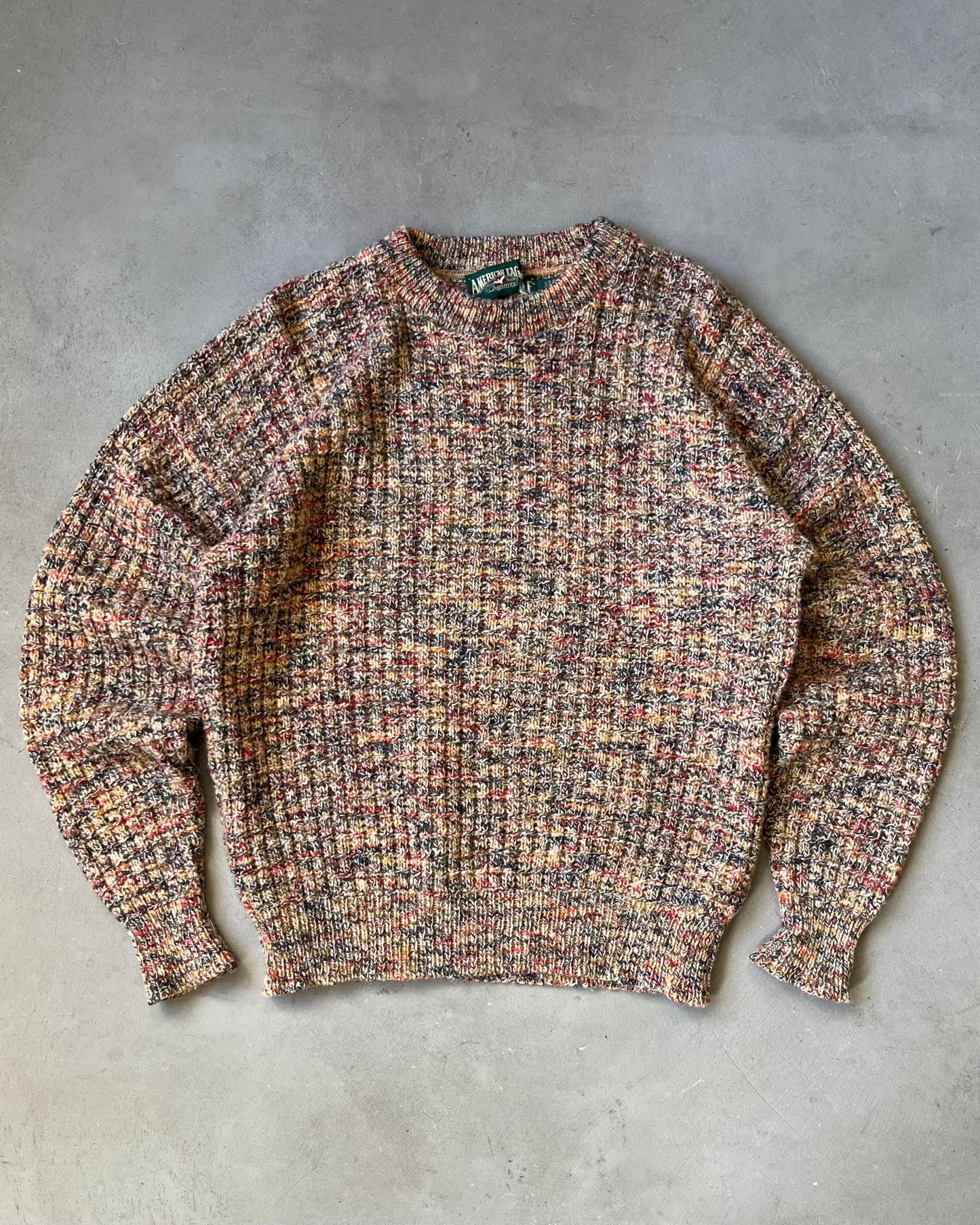 1990s - Oatmeal/Multi American Eagle Fisherman Sweater - L