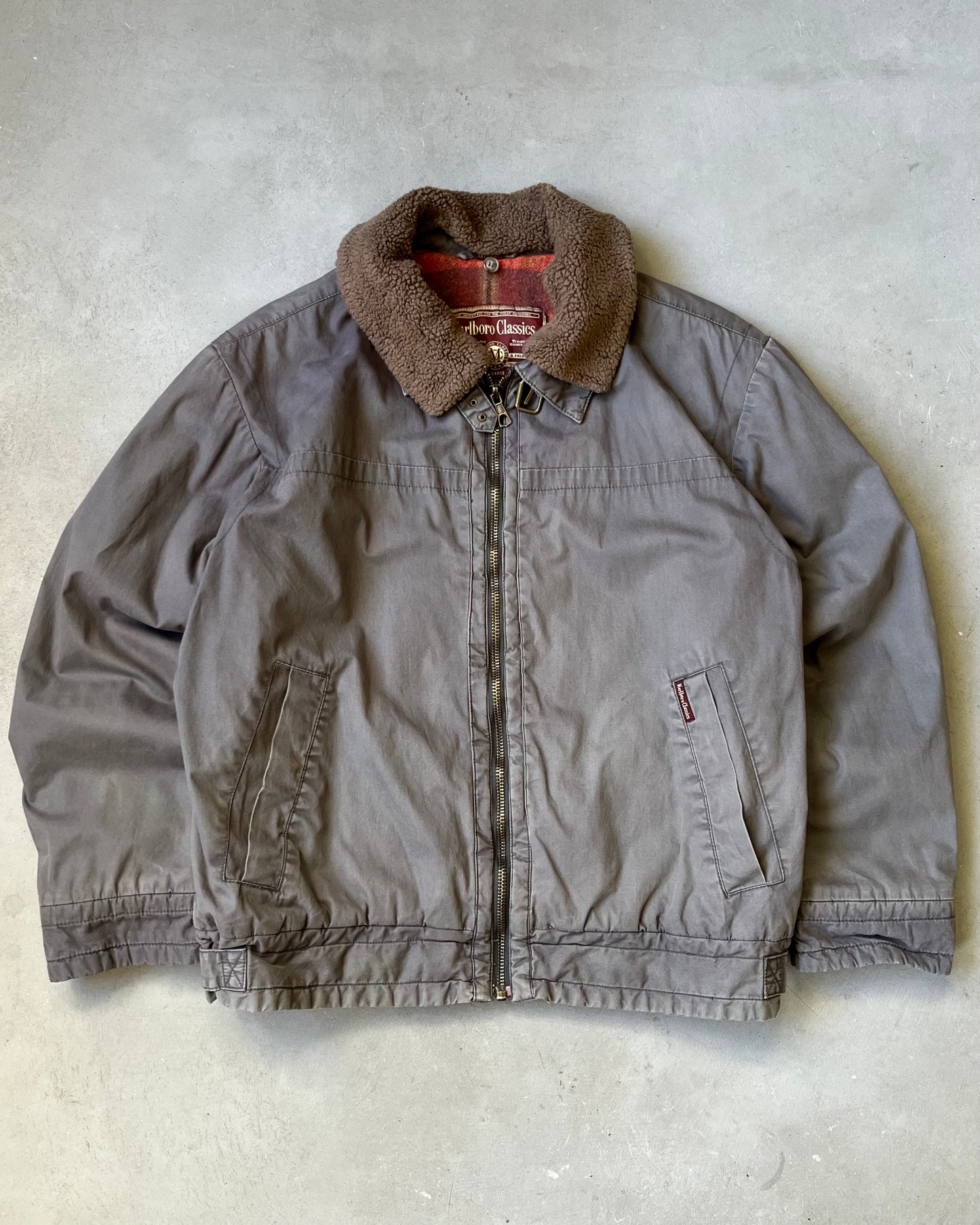 1990s - Charcoal Marlboro Bomber Jacket - XL