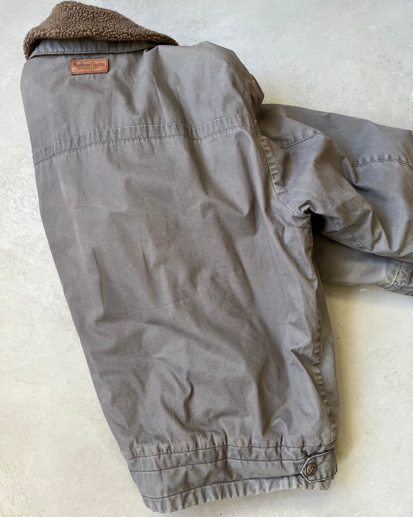 1990s - Charcoal Marlboro Bomber Jacket - XL