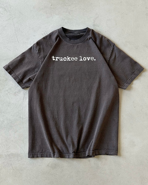 1990s - Faded Black Trcukee Love T-Shirt - M