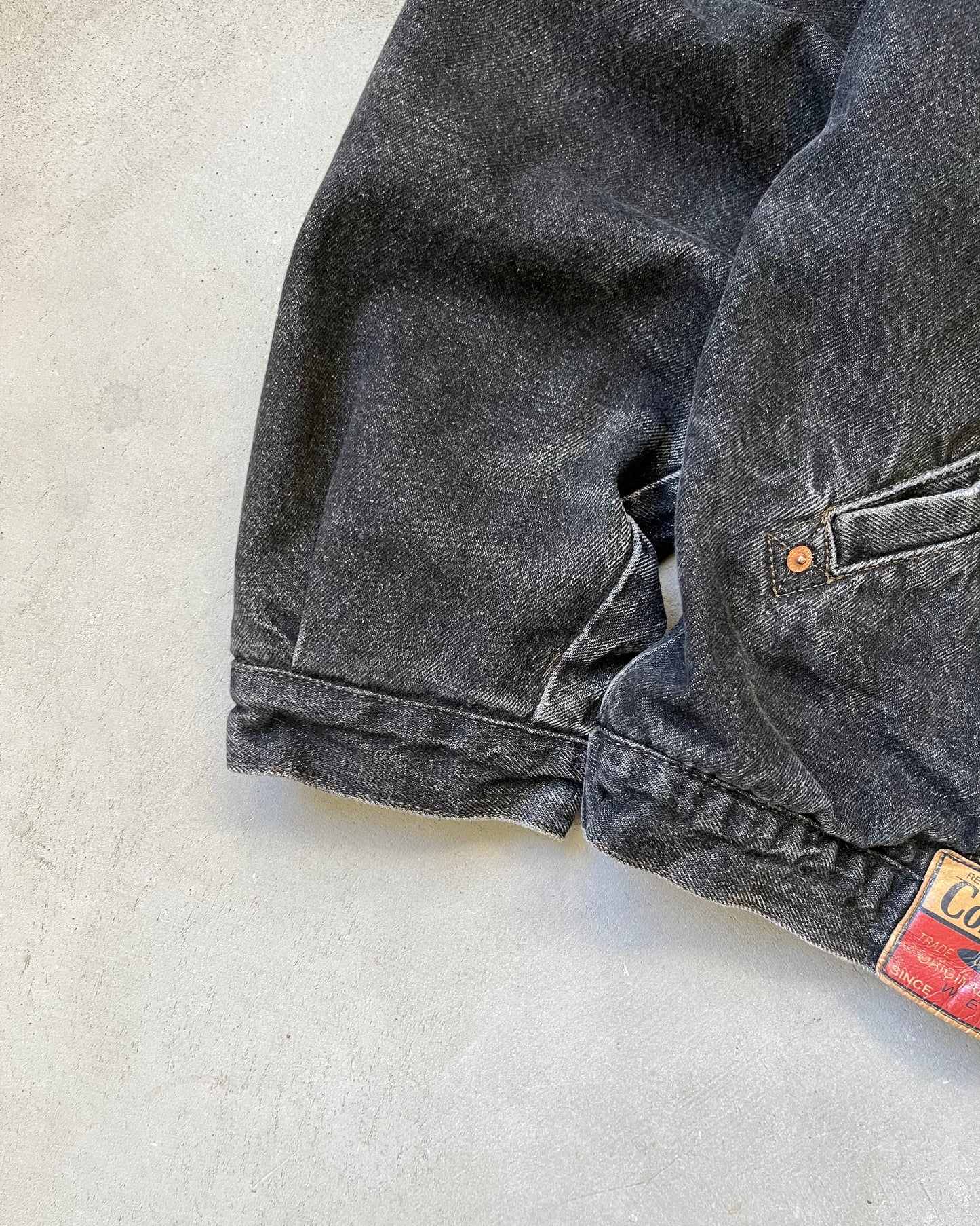 1990s - Black Euro Denim Jacket - XL