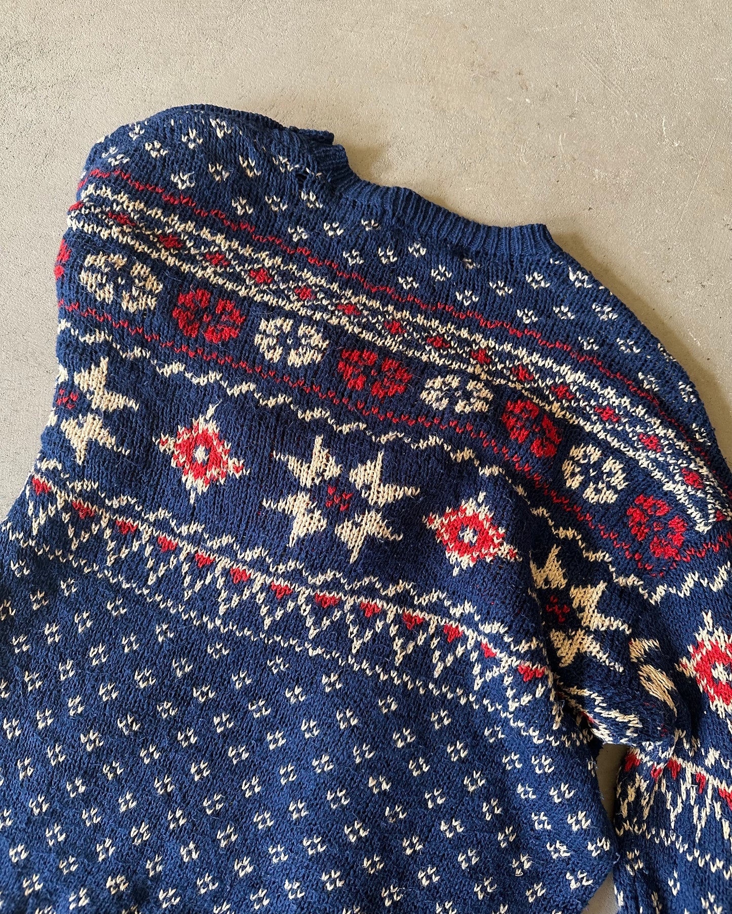 2000s - Navy Polo RL Nordic Sweater - L
