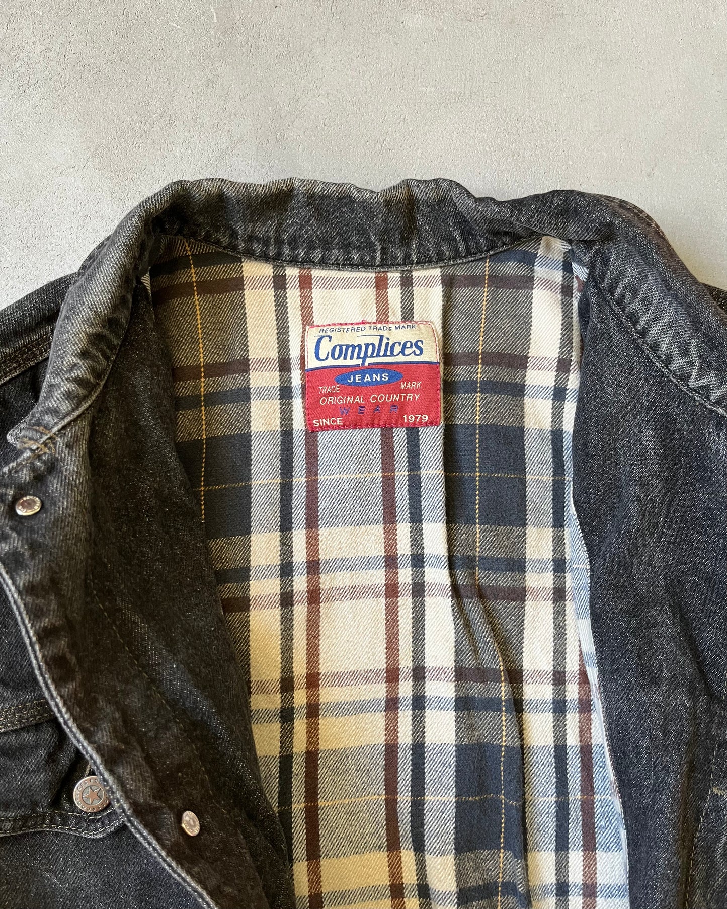 1990s - Black Euro Denim Jacket - XL