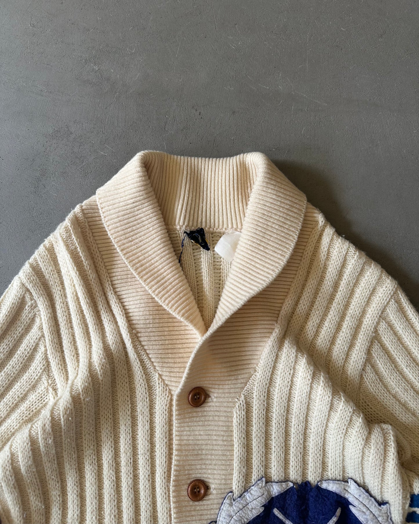 1970s - Cream Prince Bellin Hockey Cardigan - M