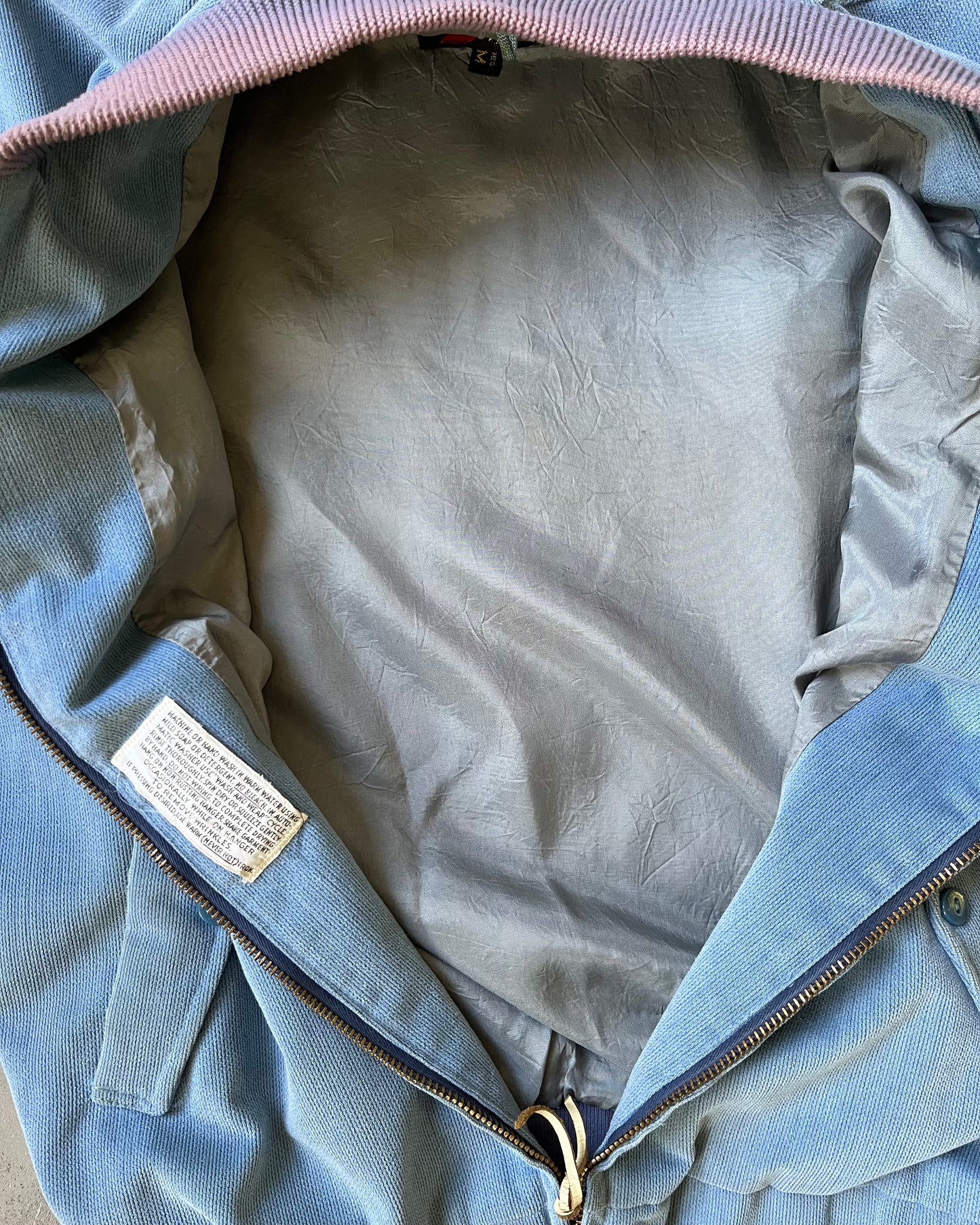 1970s - Faded Blue Bomber Jacket - S