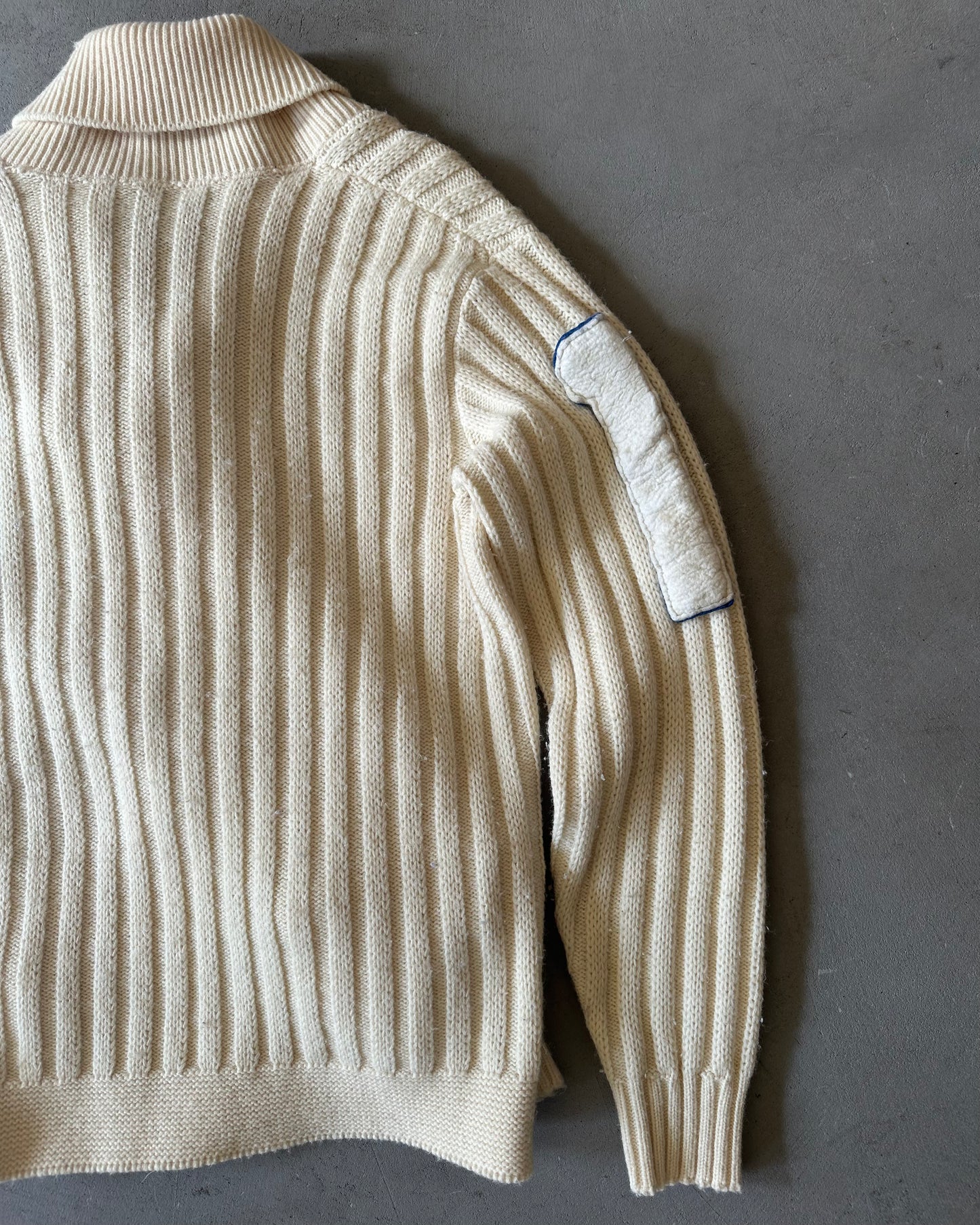 1970s - Cream Prince Bellin Hockey Cardigan - M