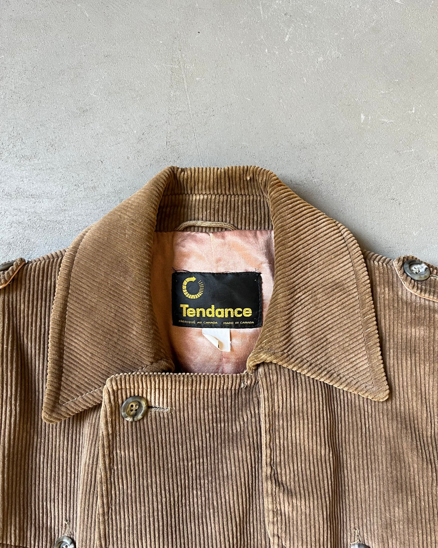 1970s - Brown Corduroy Trench Coat - L