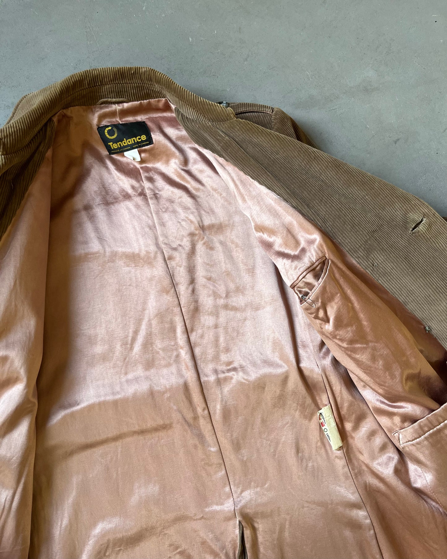 1970s - Brown Corduroy Trench Coat - L