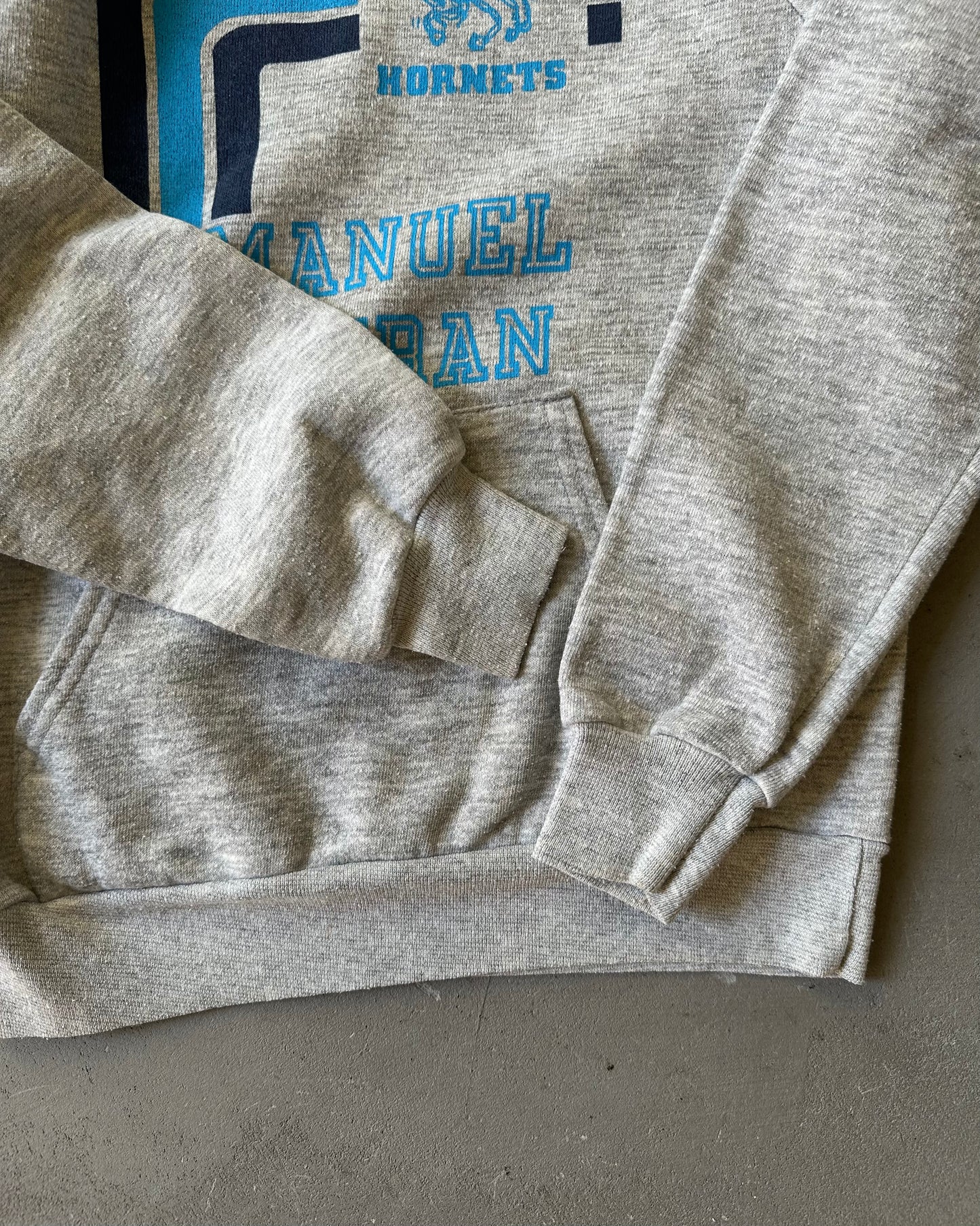1970s - Athletic Grey Immanuel Lutheran Hornets Hoodie - XS