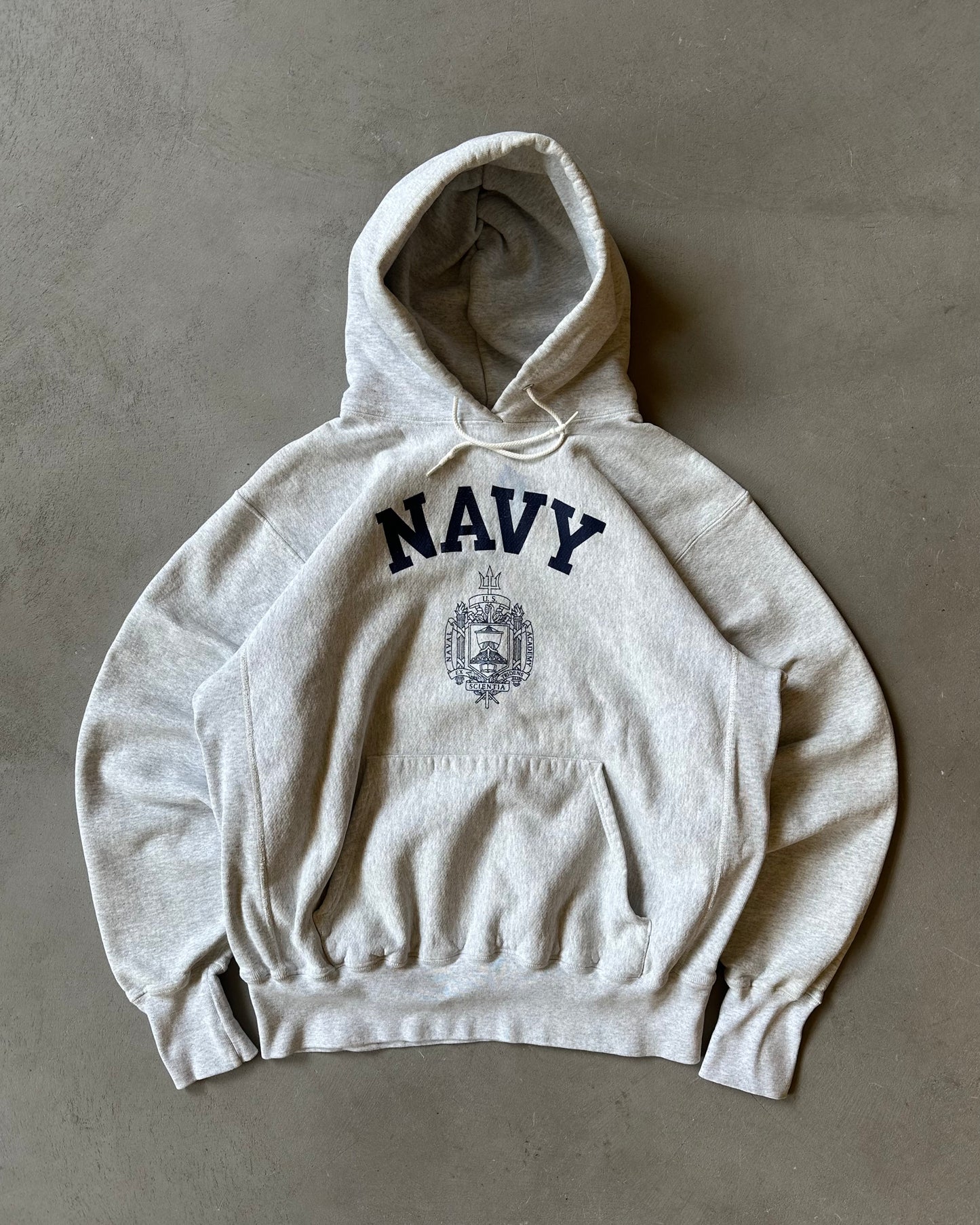 1990s - Athletic Grey U.S. Naval Academy Hoodie - L