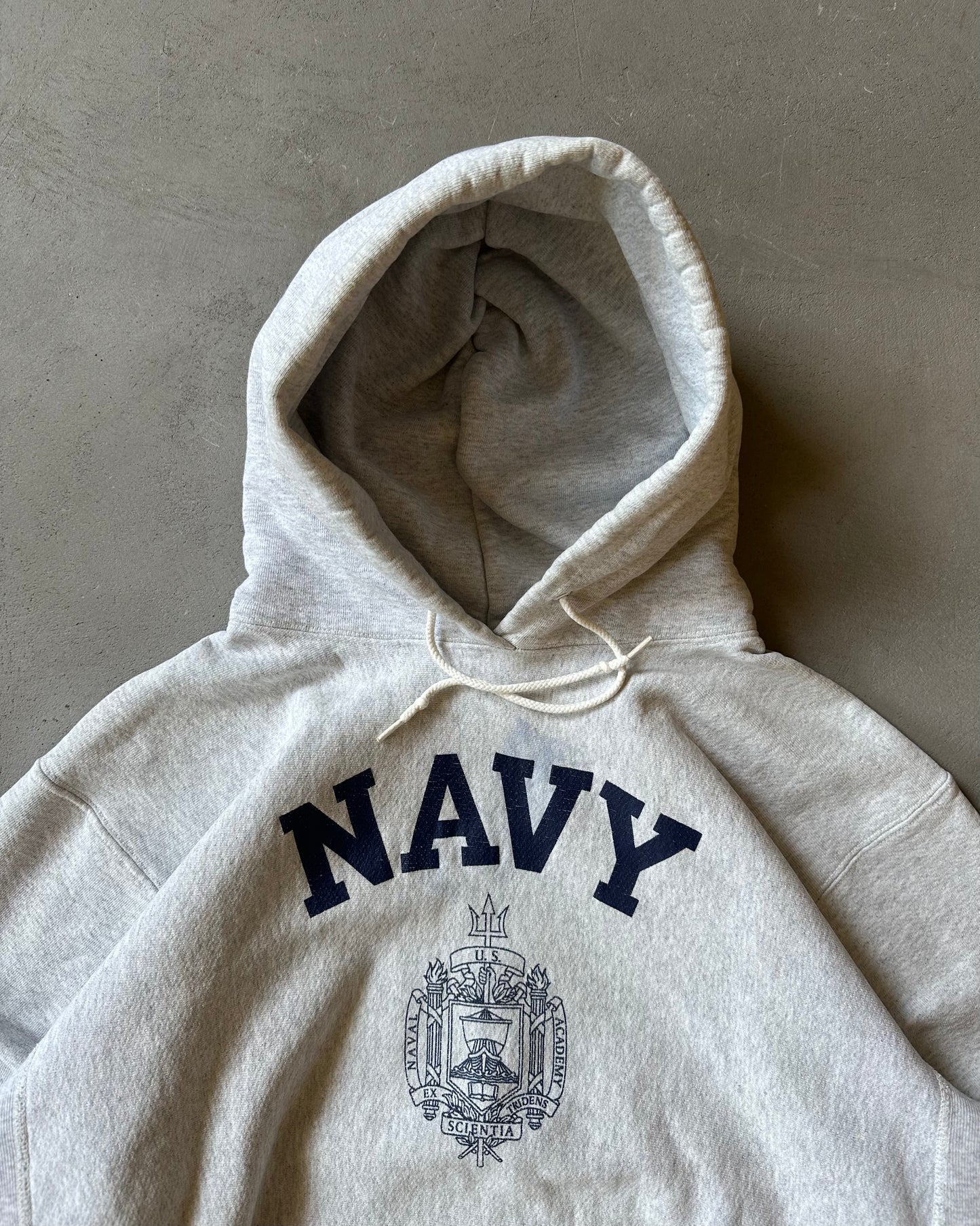 1990s - Athletic Grey U.S. Naval Academy Hoodie - L