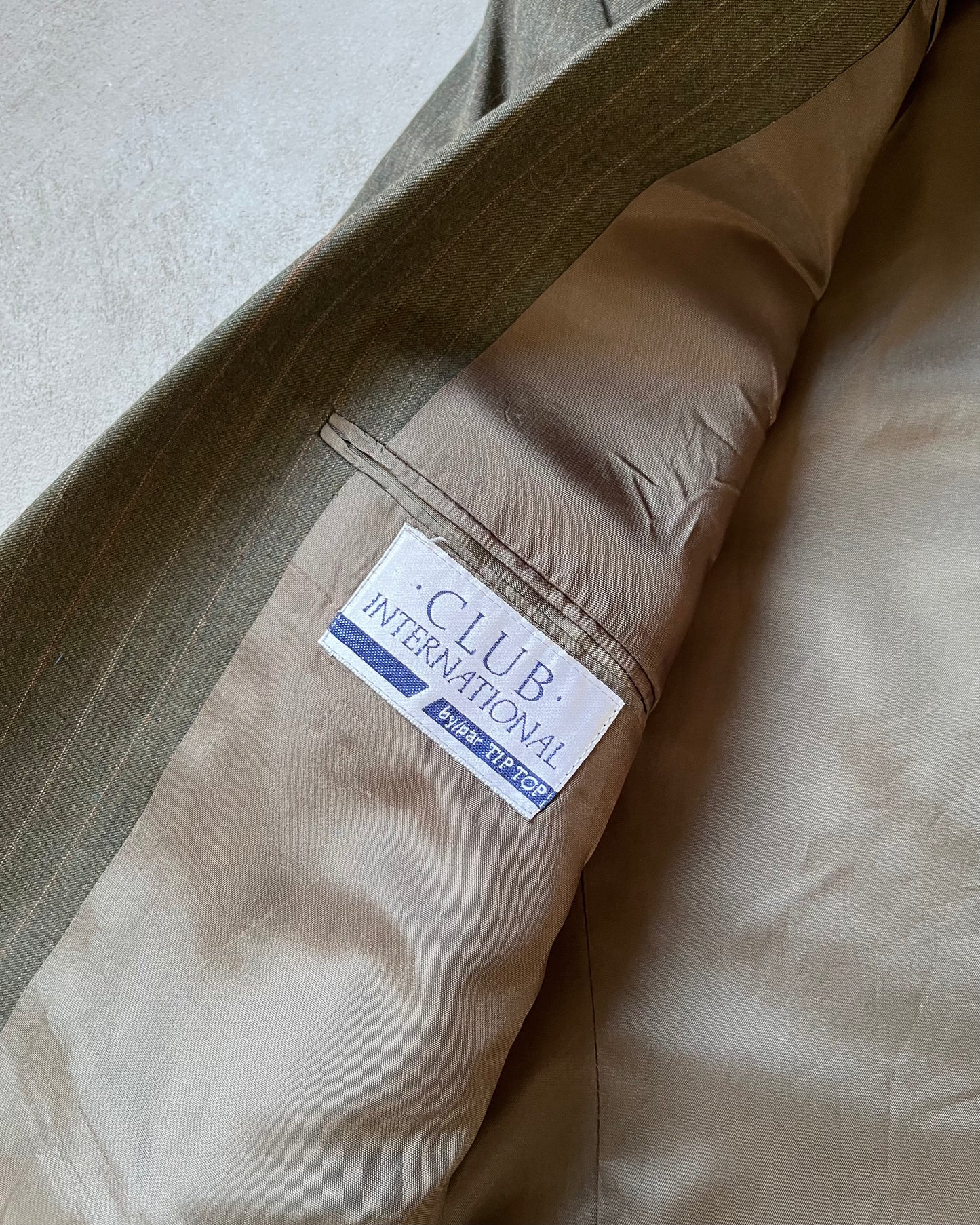 1990s - Green Pinstripe Double Breasted Wool Blazer - 40(Short)