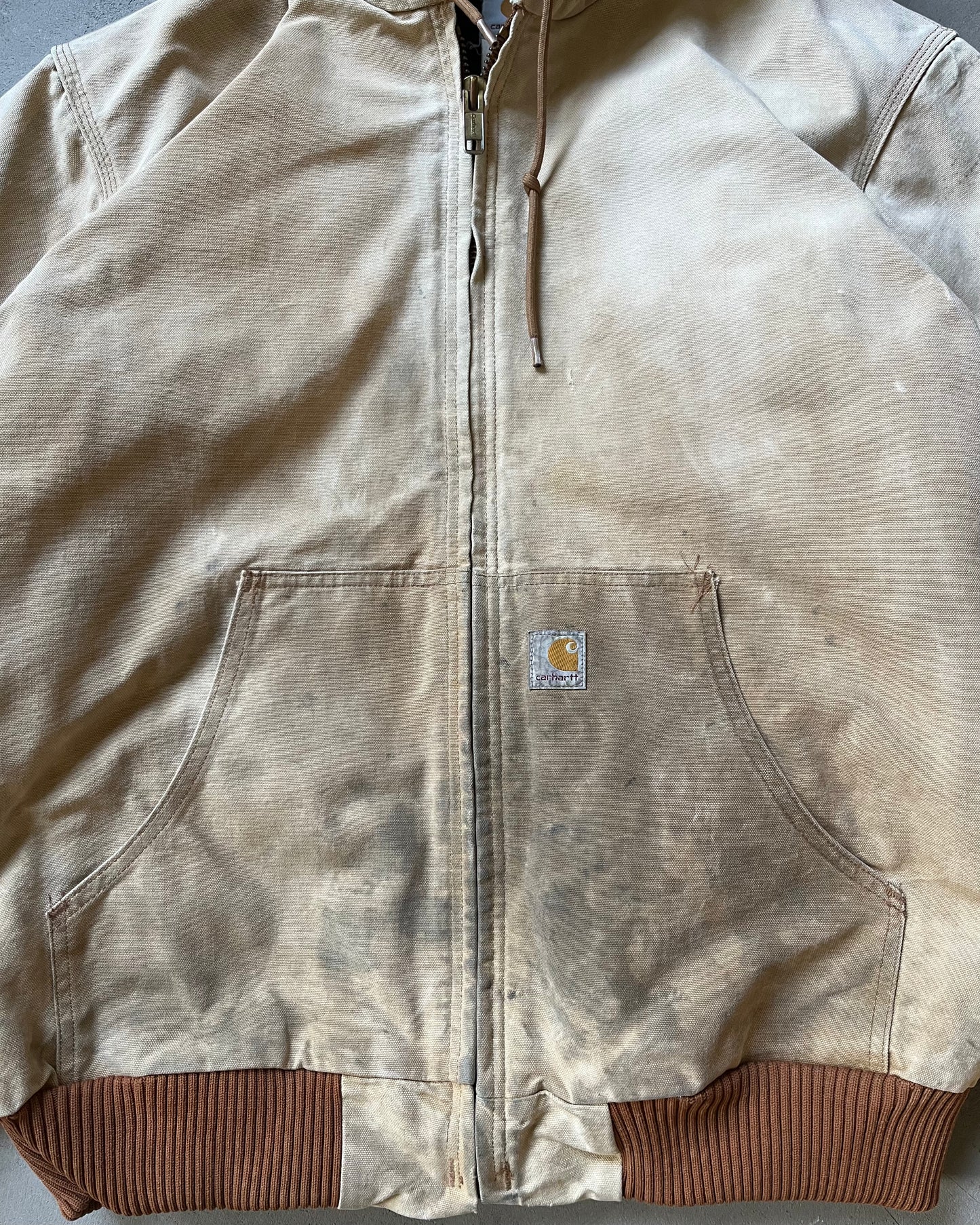 1990s - Distressed Carhartt Hooded Jacket - XL