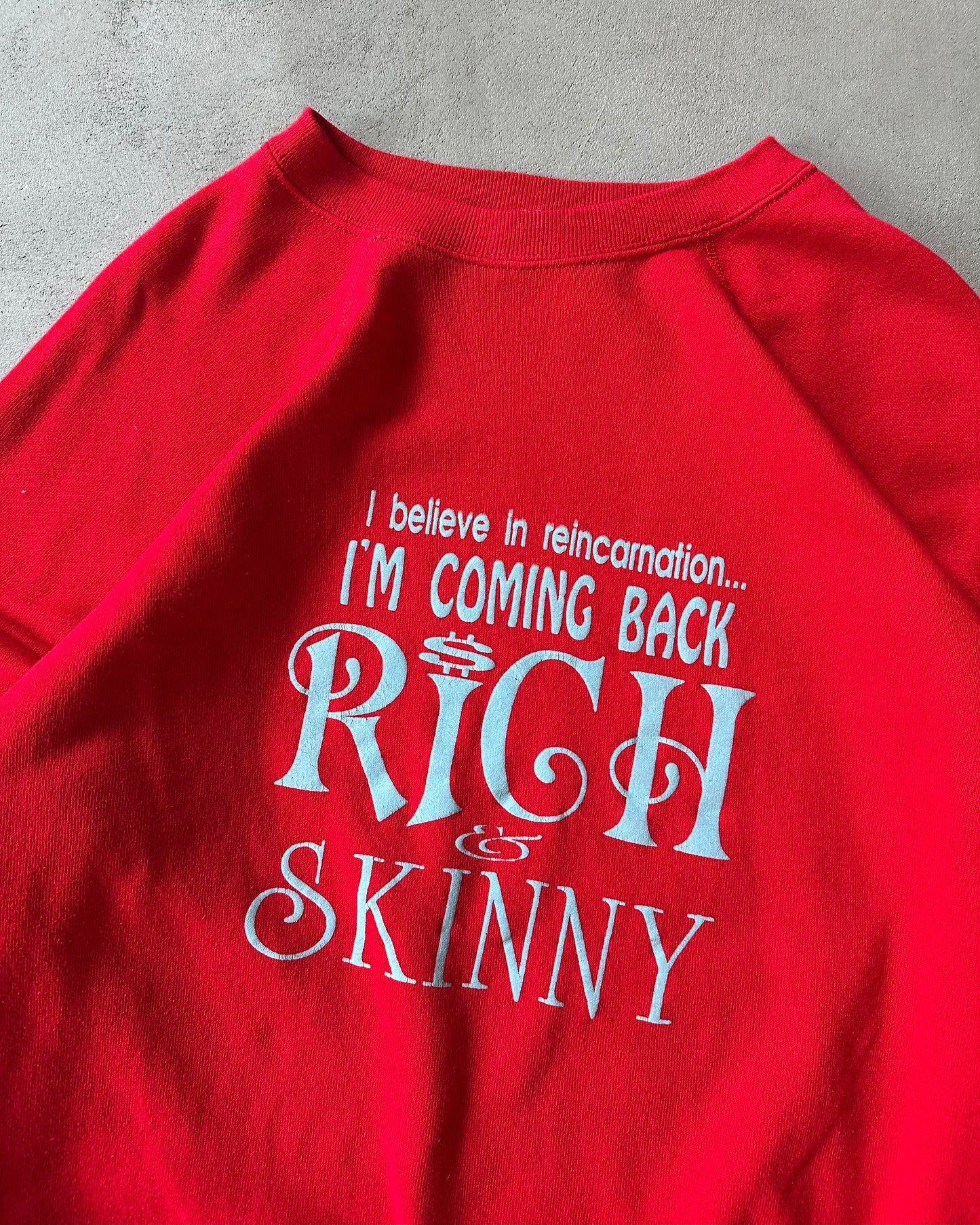 1980s - Red Rich & Skinny Crewneck - XL