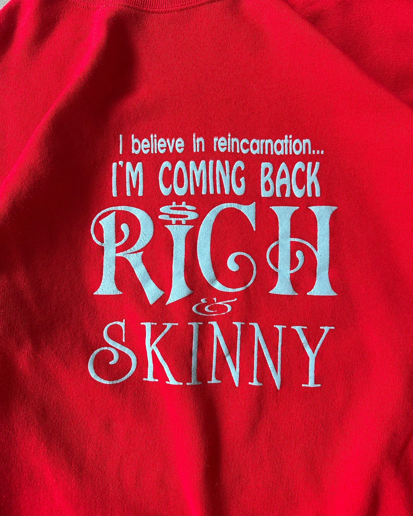 1980s - Red Rich & Skinny Crewneck - XL
