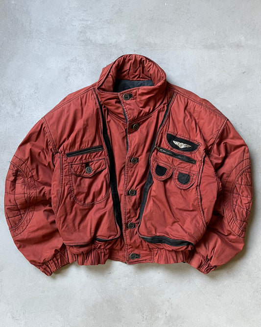 1990s - Orange Euro Utility Cropped Jacket - L/XL