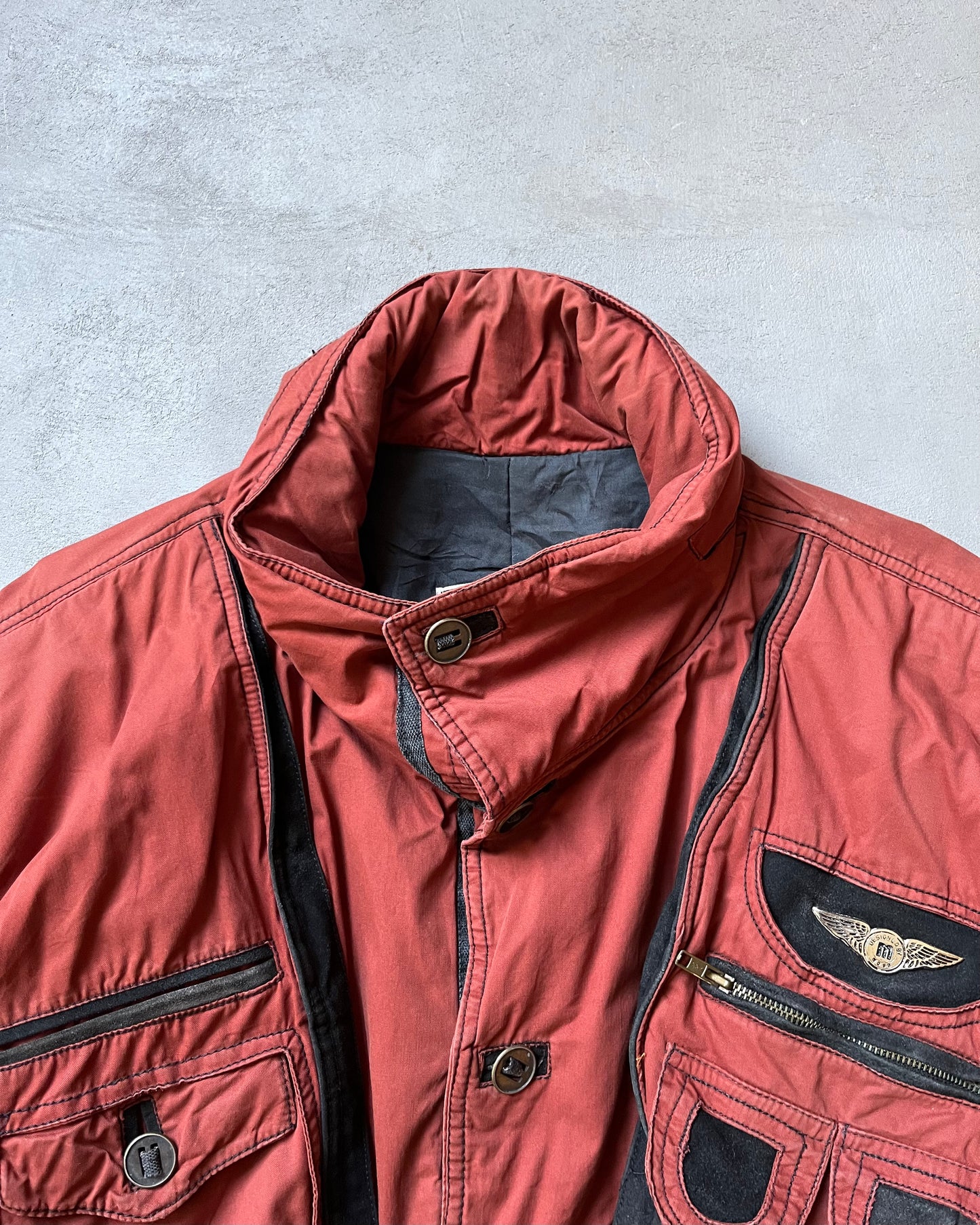 1990s - Orange Euro Utility Cropped Jacket - L/XL