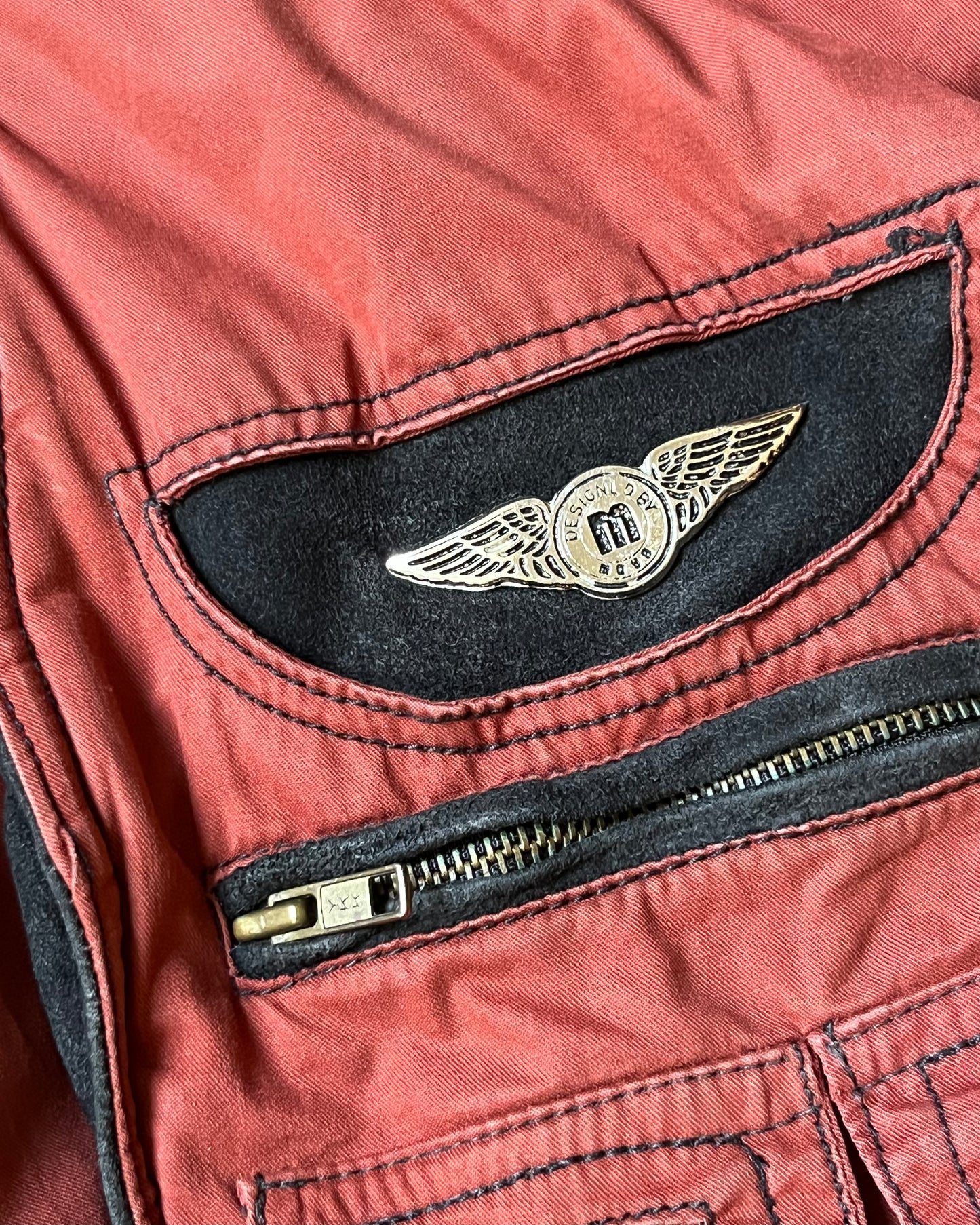 1990s - Orange Euro Utility Cropped Jacket - L/XL