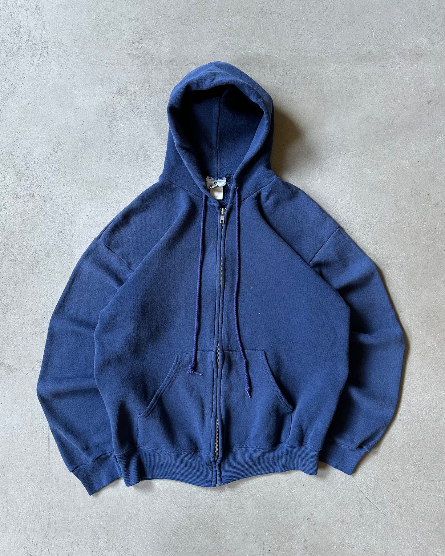 1990s - Navy Lee Zip-Up Hoodie - S