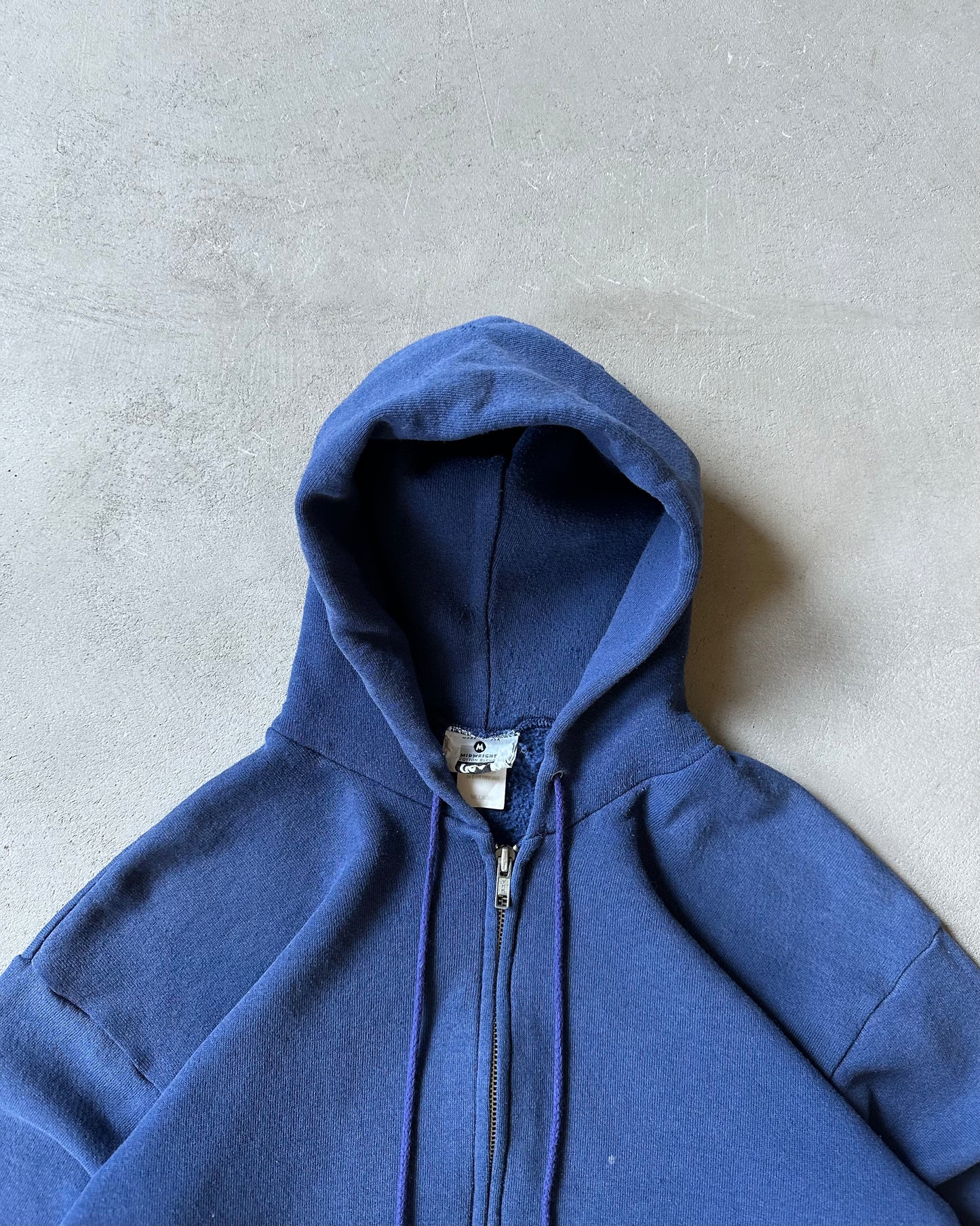 1990s - Navy Lee Zip-Up Hoodie - S