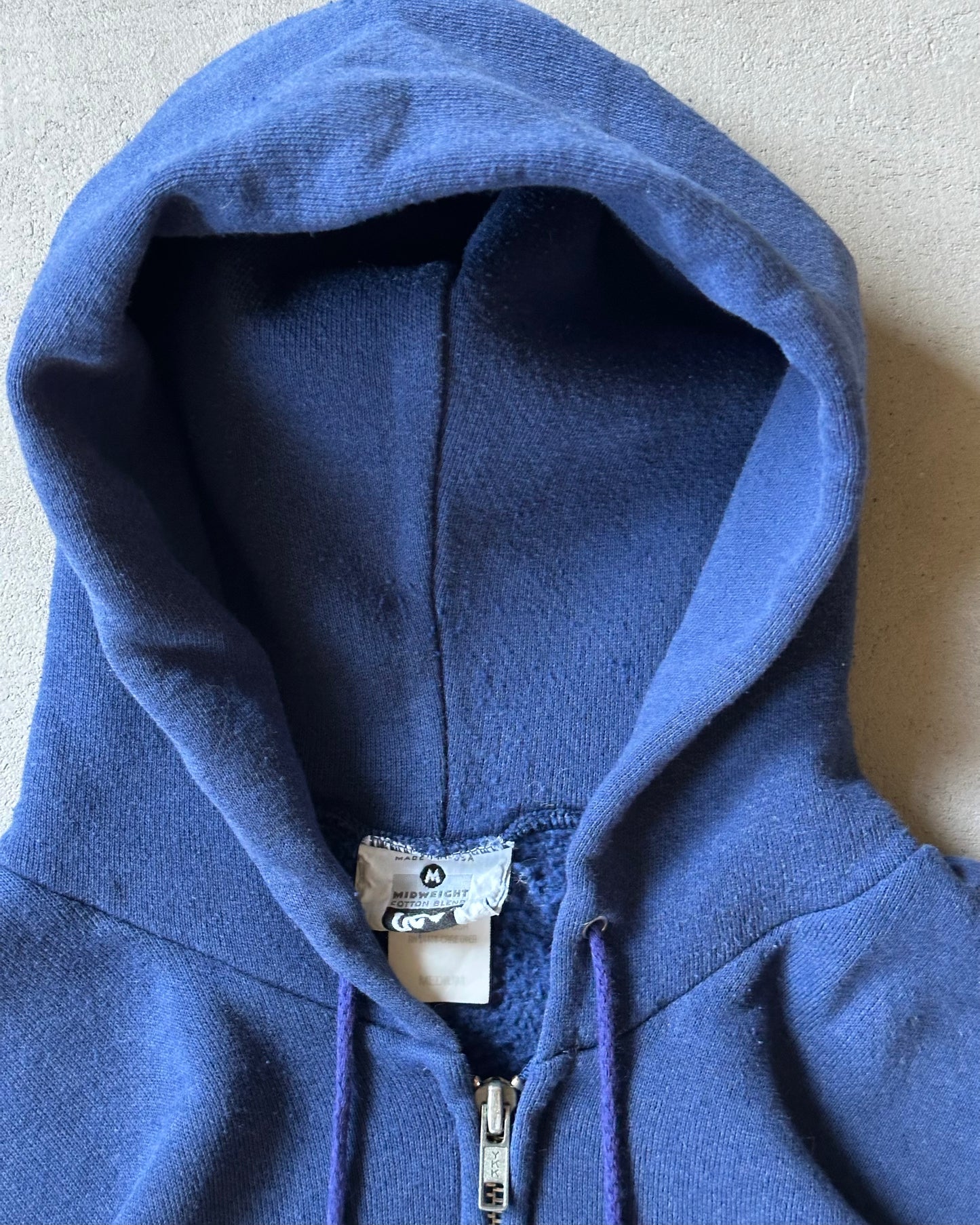 1990s - Navy Lee Zip-Up Hoodie - S