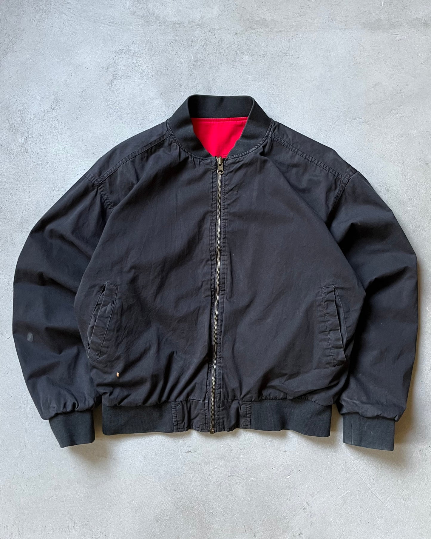 1990s - Black/Red Marlboro Reversible Bomber Jacket - S