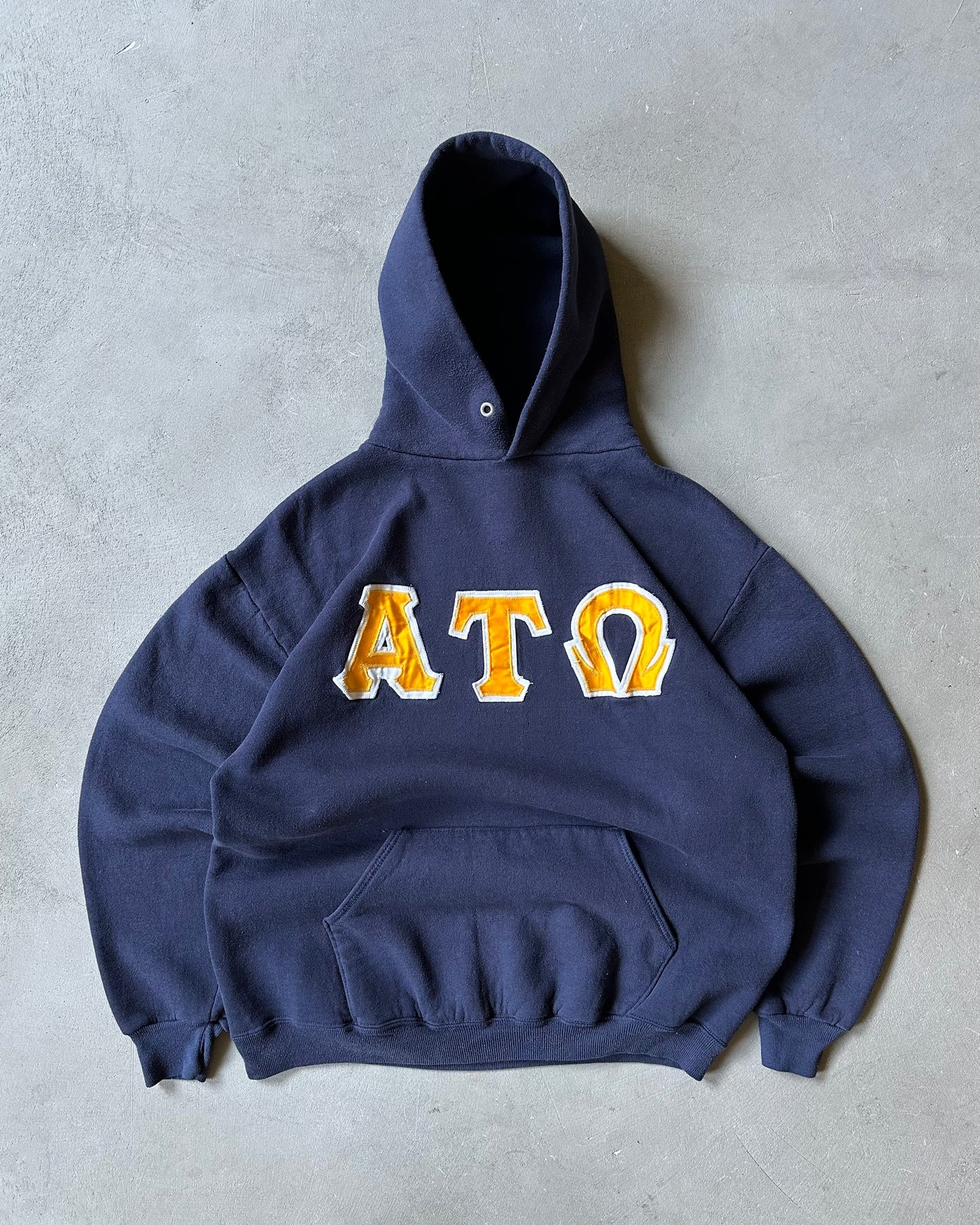 1980s - Navy Frat Hoodie - L