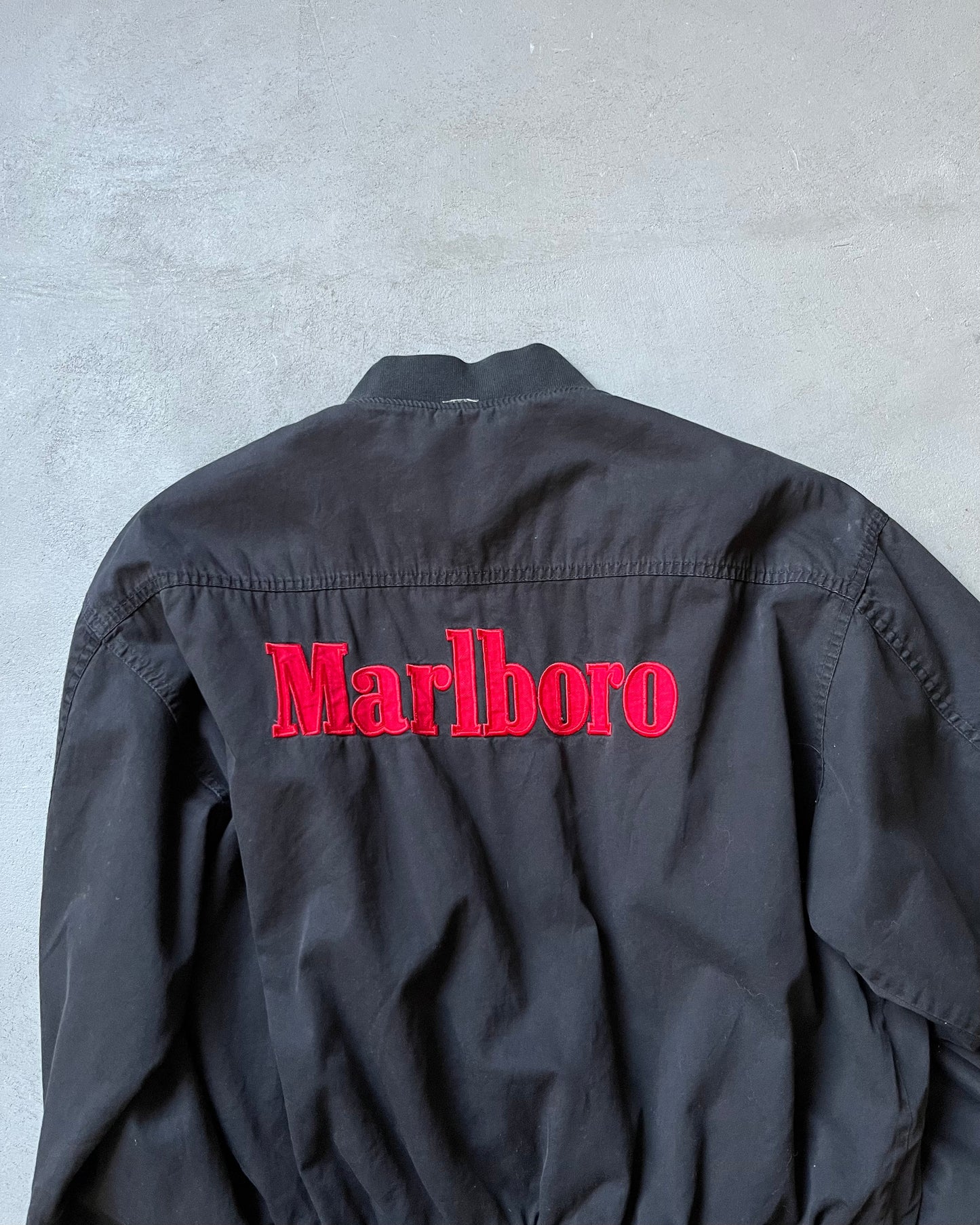 1990s - Black/Red Marlboro Reversible Bomber Jacket - S