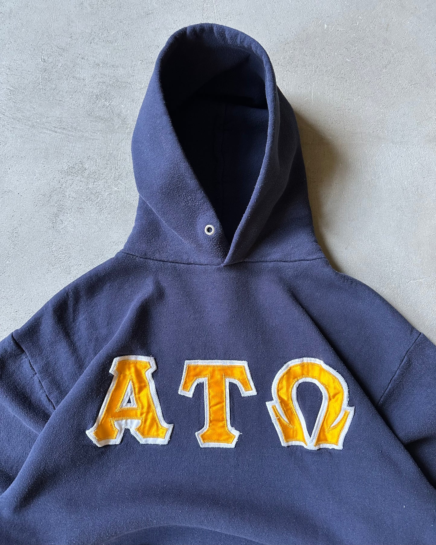 1980s - Navy Frat Hoodie - L
