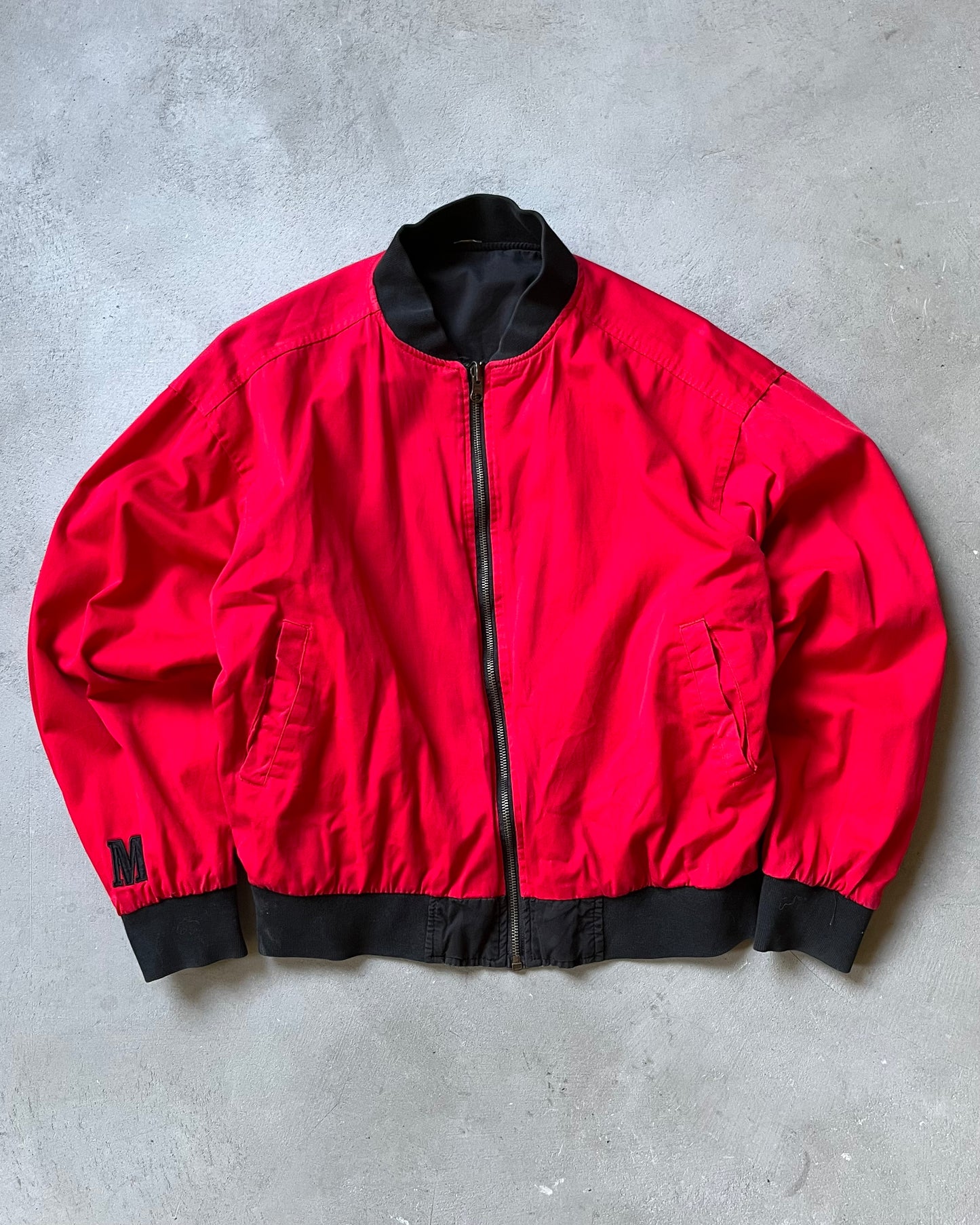 1990s - Black/Red Marlboro Reversible Bomber Jacket - S