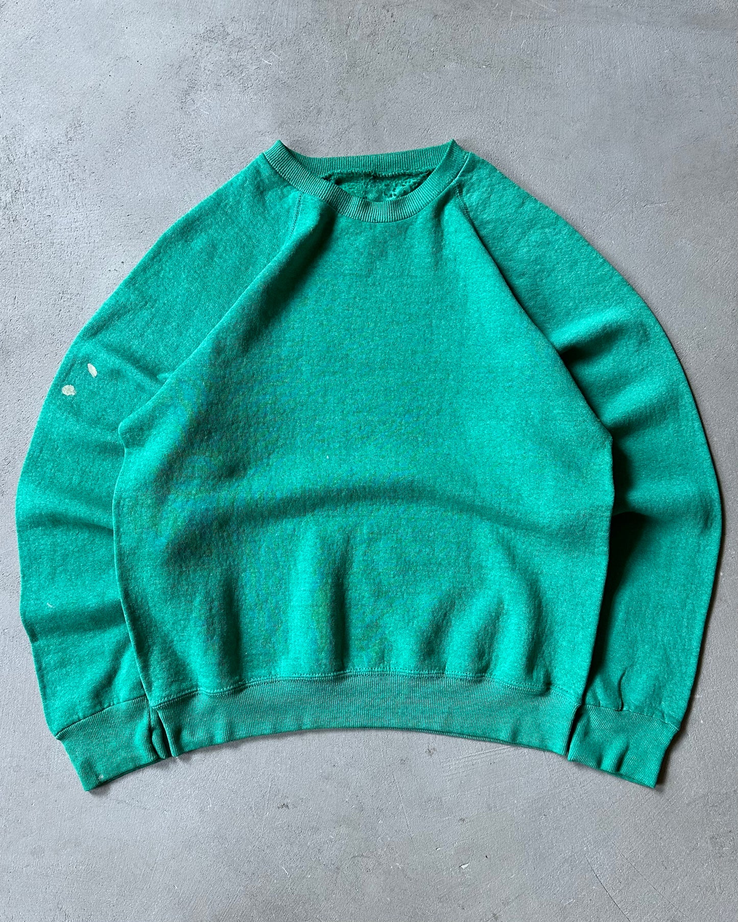 1970s - Distressed Teal Crewneck - S/M