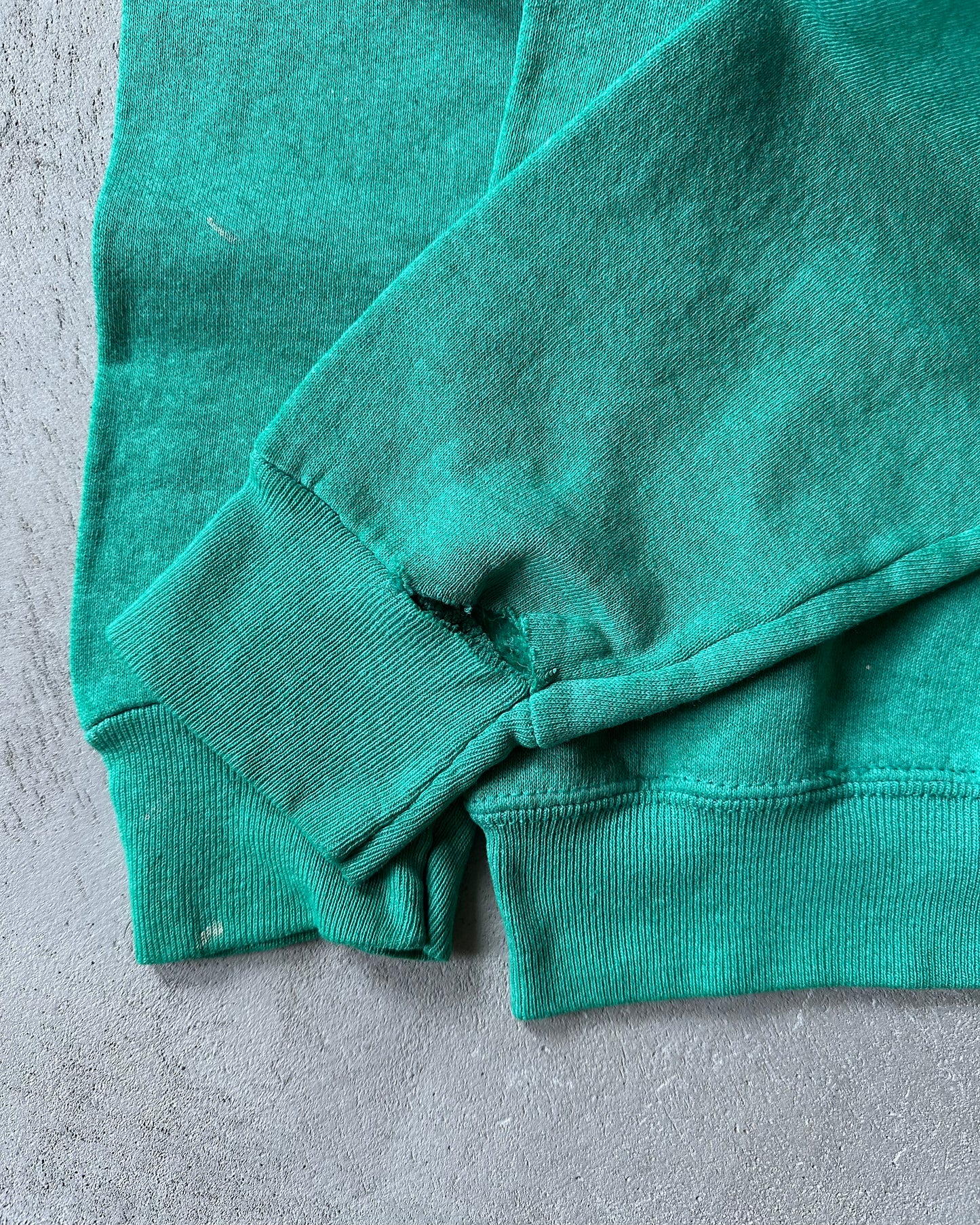 1970s - Distressed Teal Crewneck - S/M